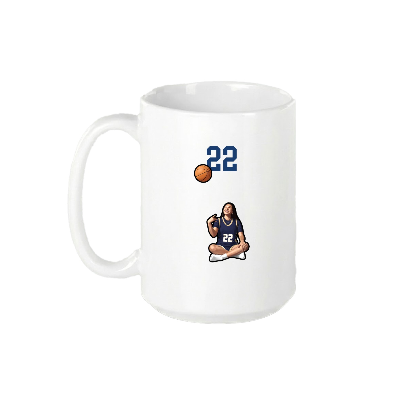 15oz Coffee Mug — Number Top in White