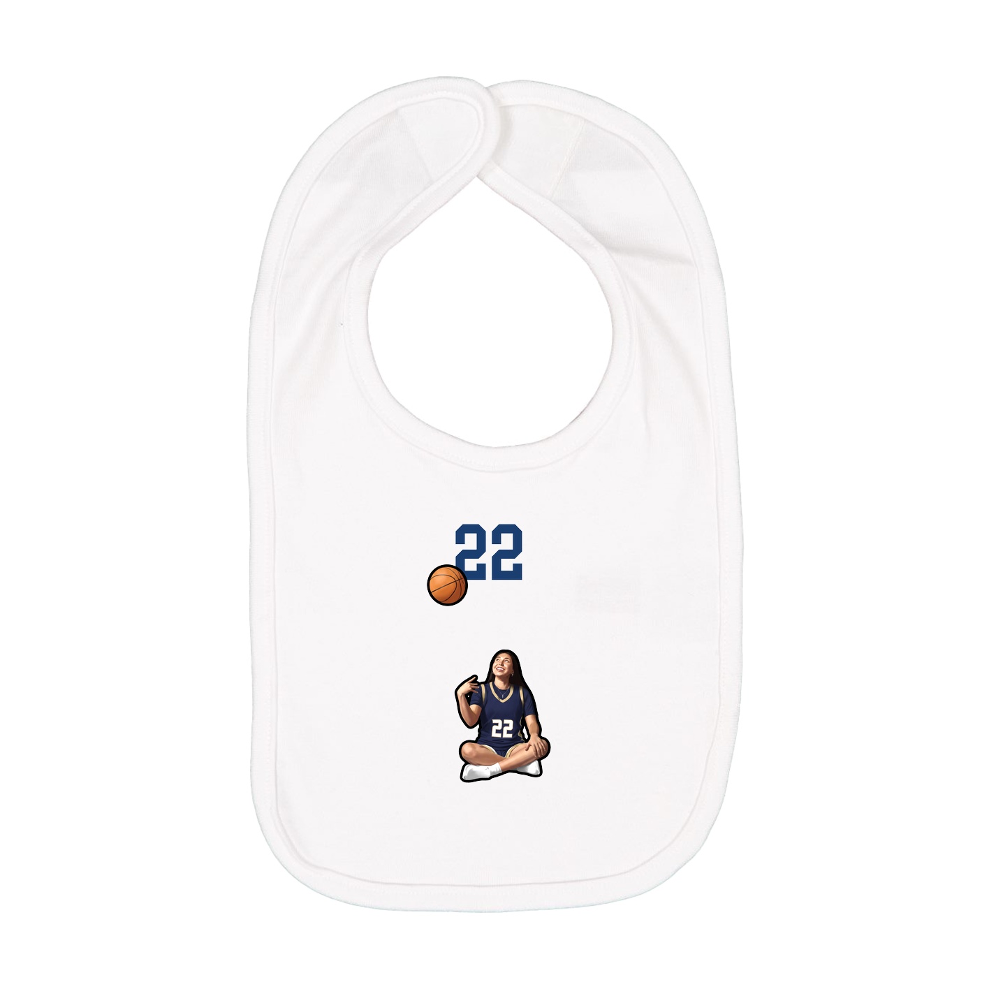 Infant Bib — Number Top in White