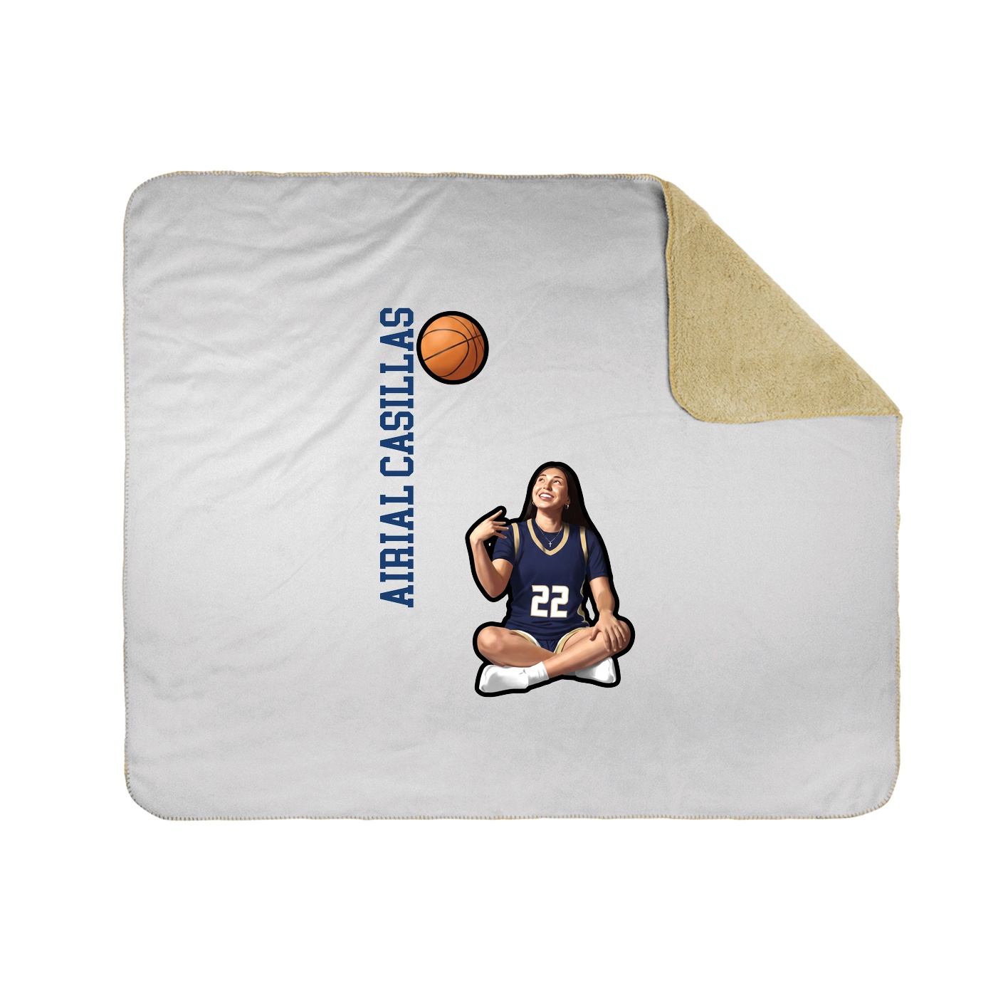 Throw Blanket — Name Vertical in White