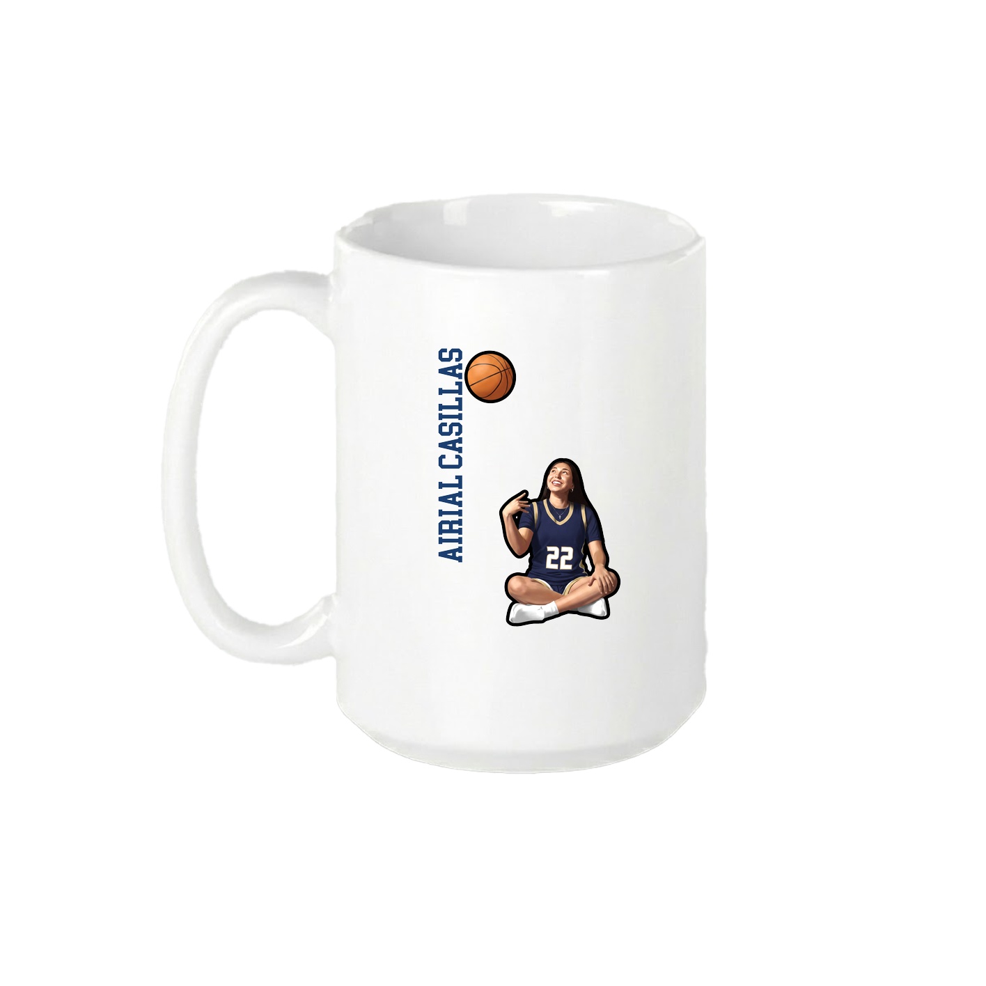 15oz Coffee Mug — Name Vertical in White
