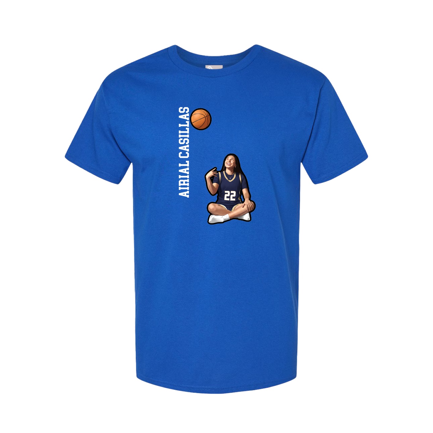 Youth Tee — Name Vertical in Royal
