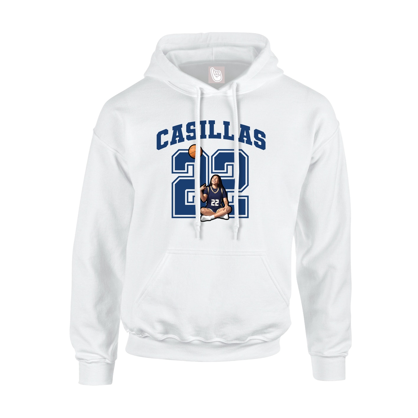 Hoodie — Number in White