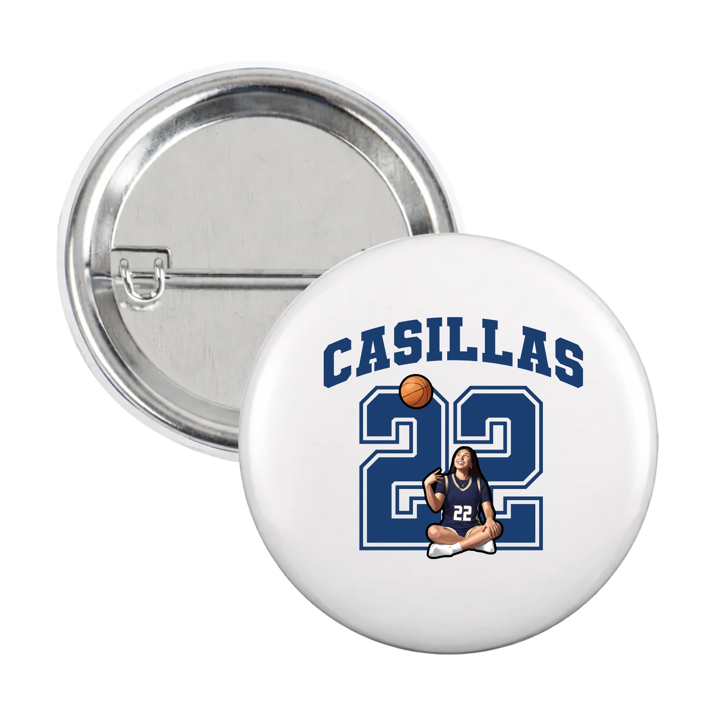 Game Day Button — Number in White