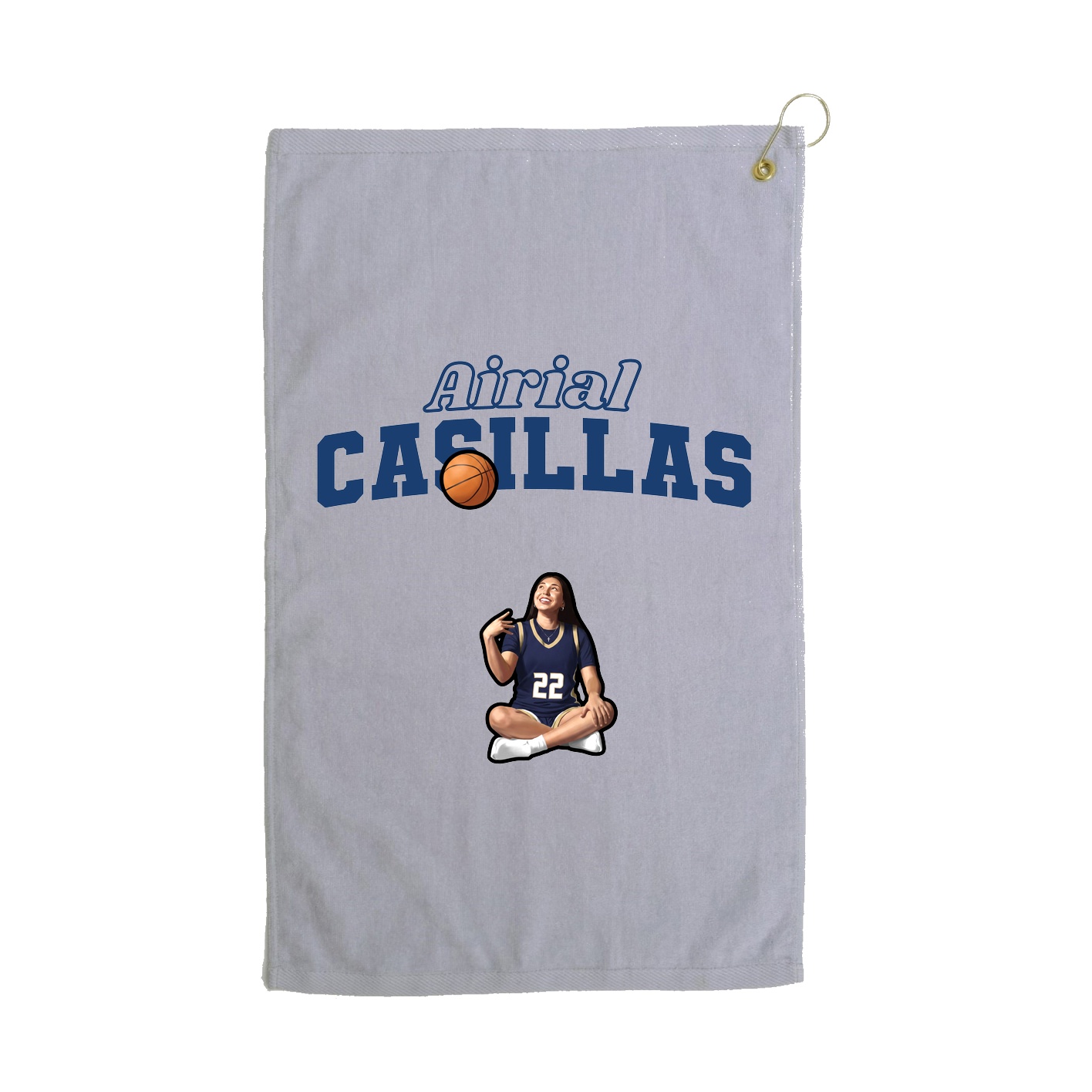Golf Towel — Name Arch in Grey