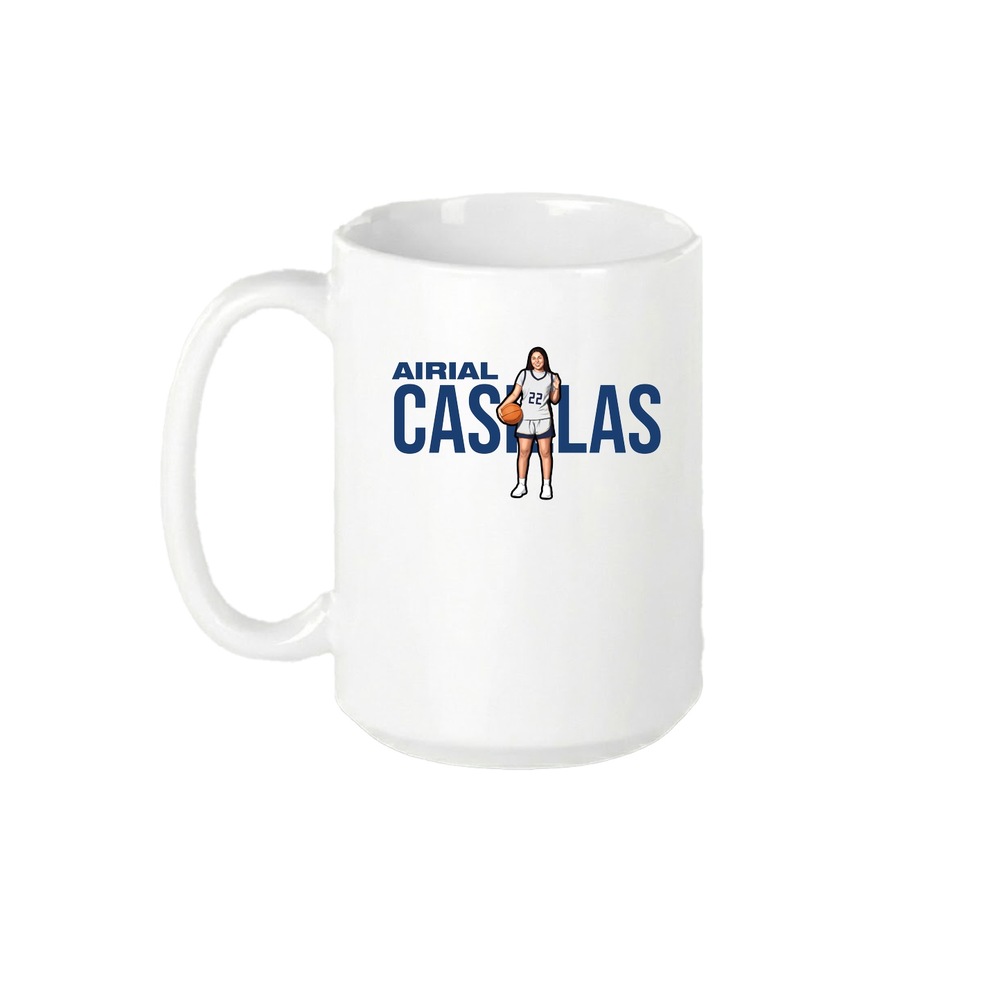 15oz Coffee Mug — Player Name in White