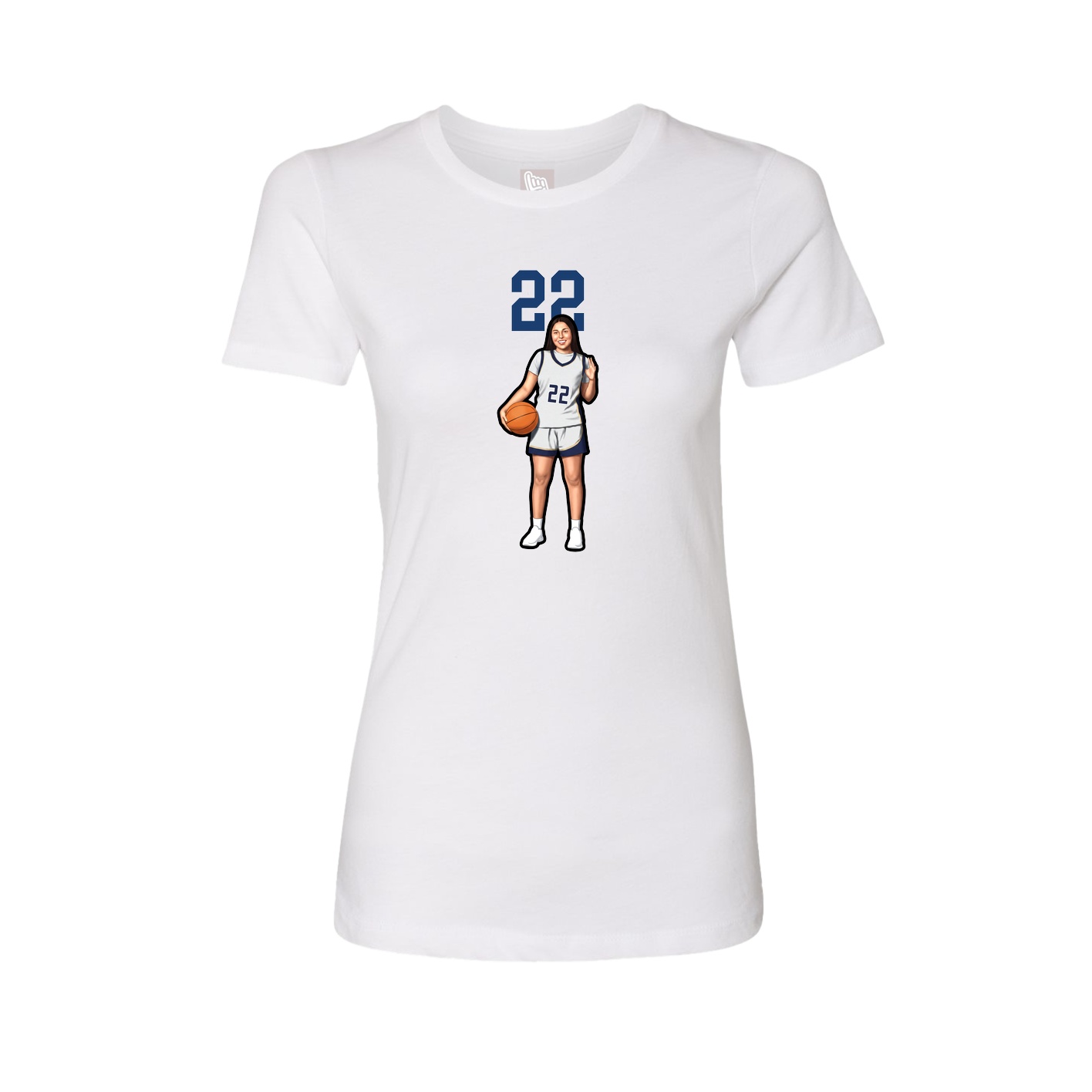 Fitted Women's Tee — Number Top in White