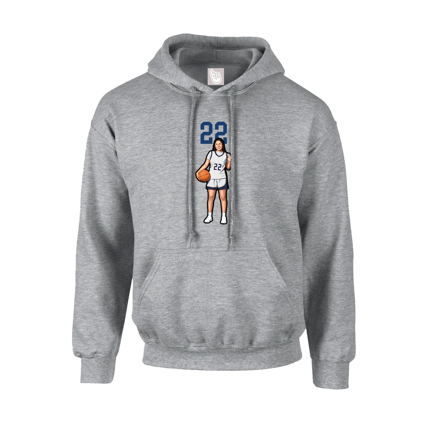 Youth Hoodie — Number Top in Grey