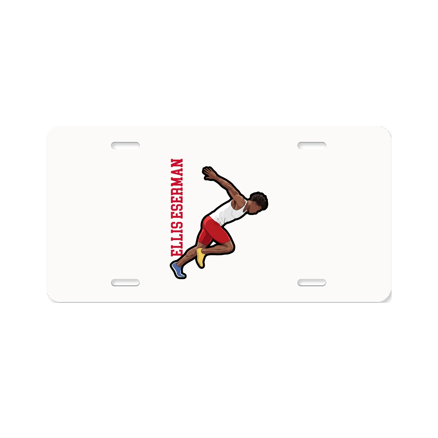 License Plate — Name Vertical in Classic