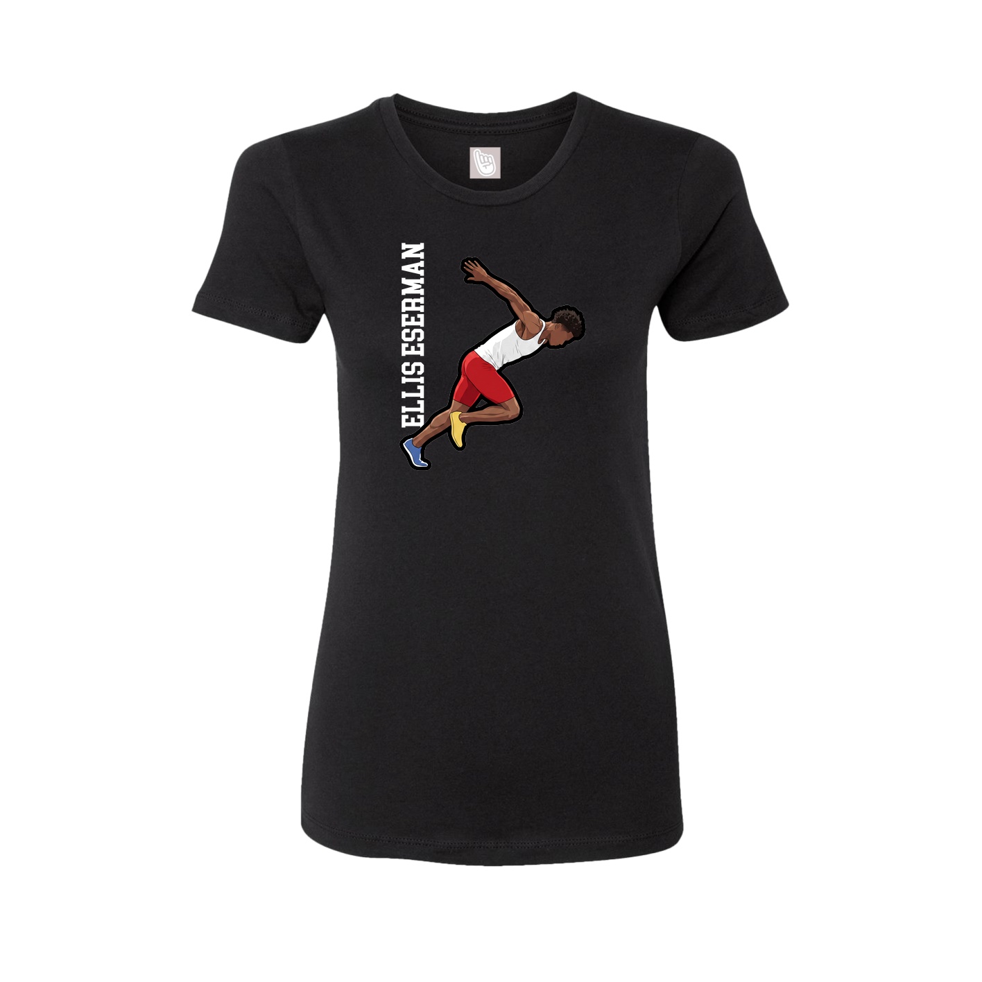 Womens Tee — Name Vertical in Black