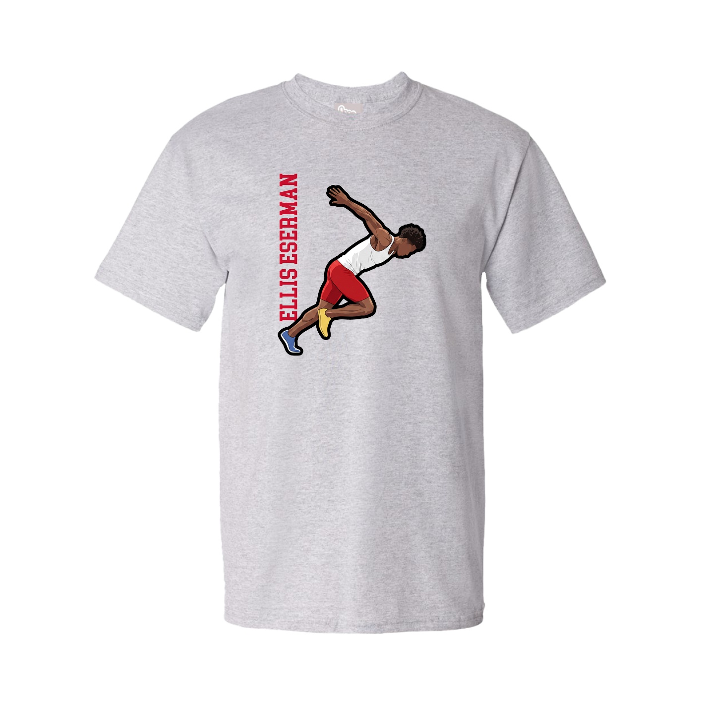 Youth Tee — Name Vertical in Grey