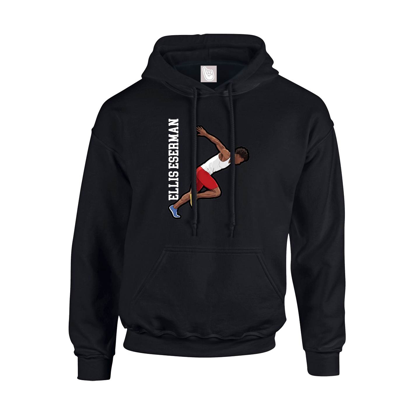 Hoodie — Name Vertical in Black