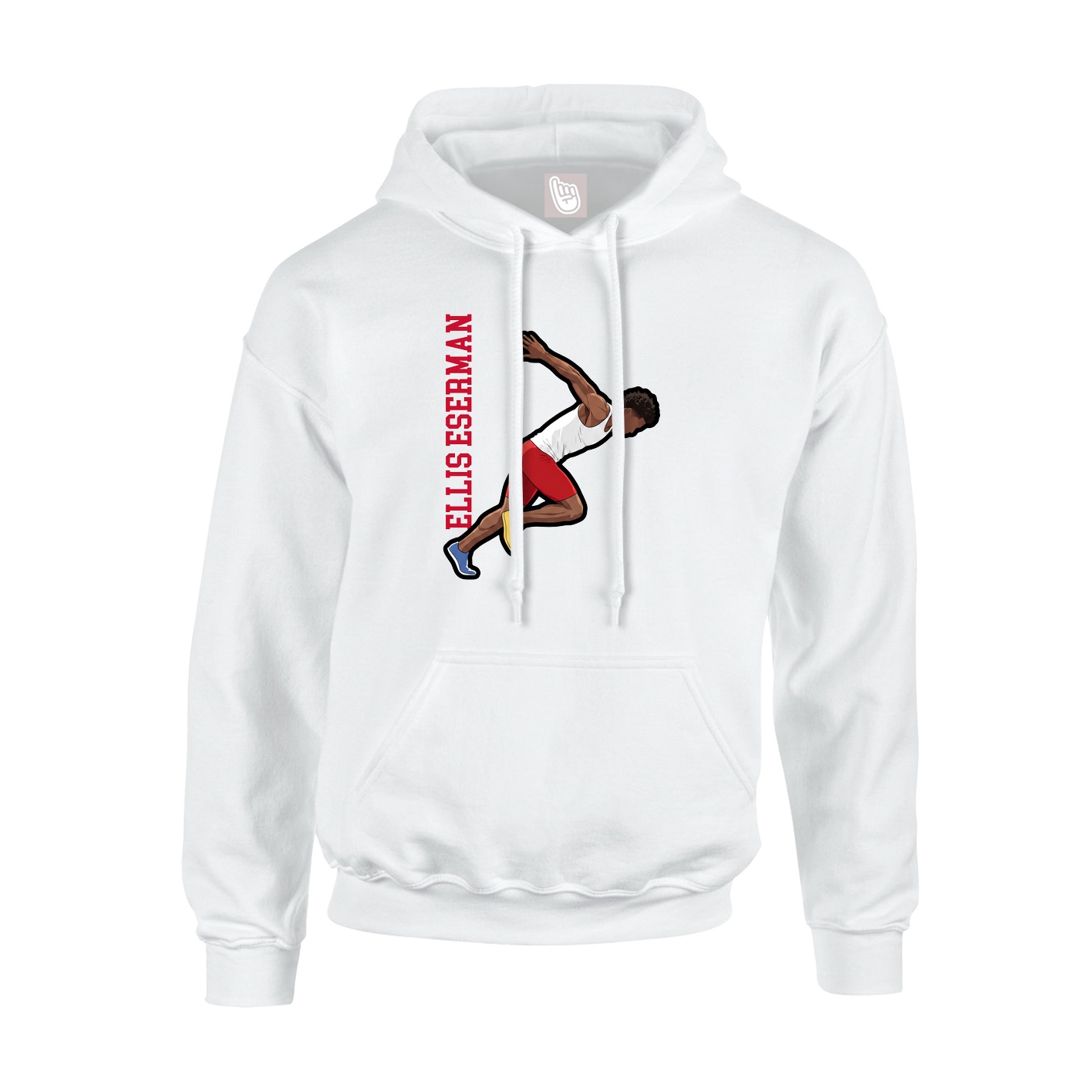 Youth Hoodie — Name Vertical in White