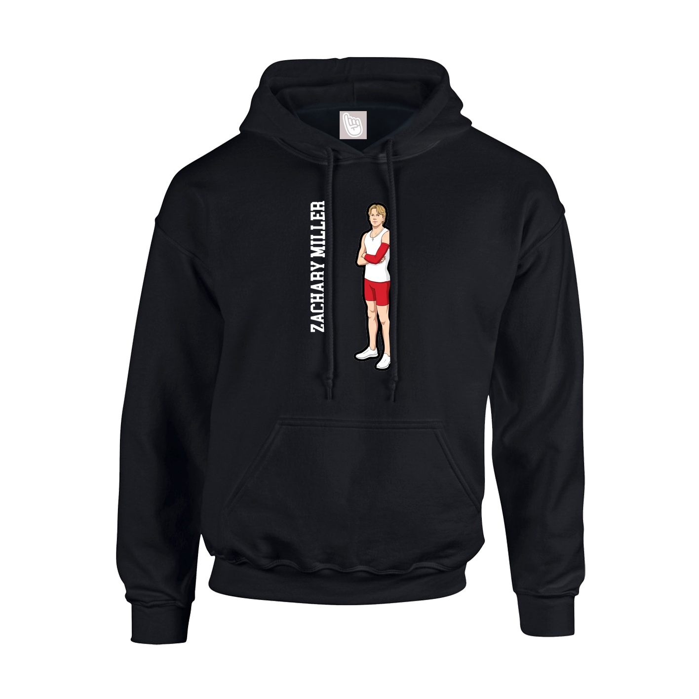 Youth Hoodie — Name Vertical in Black