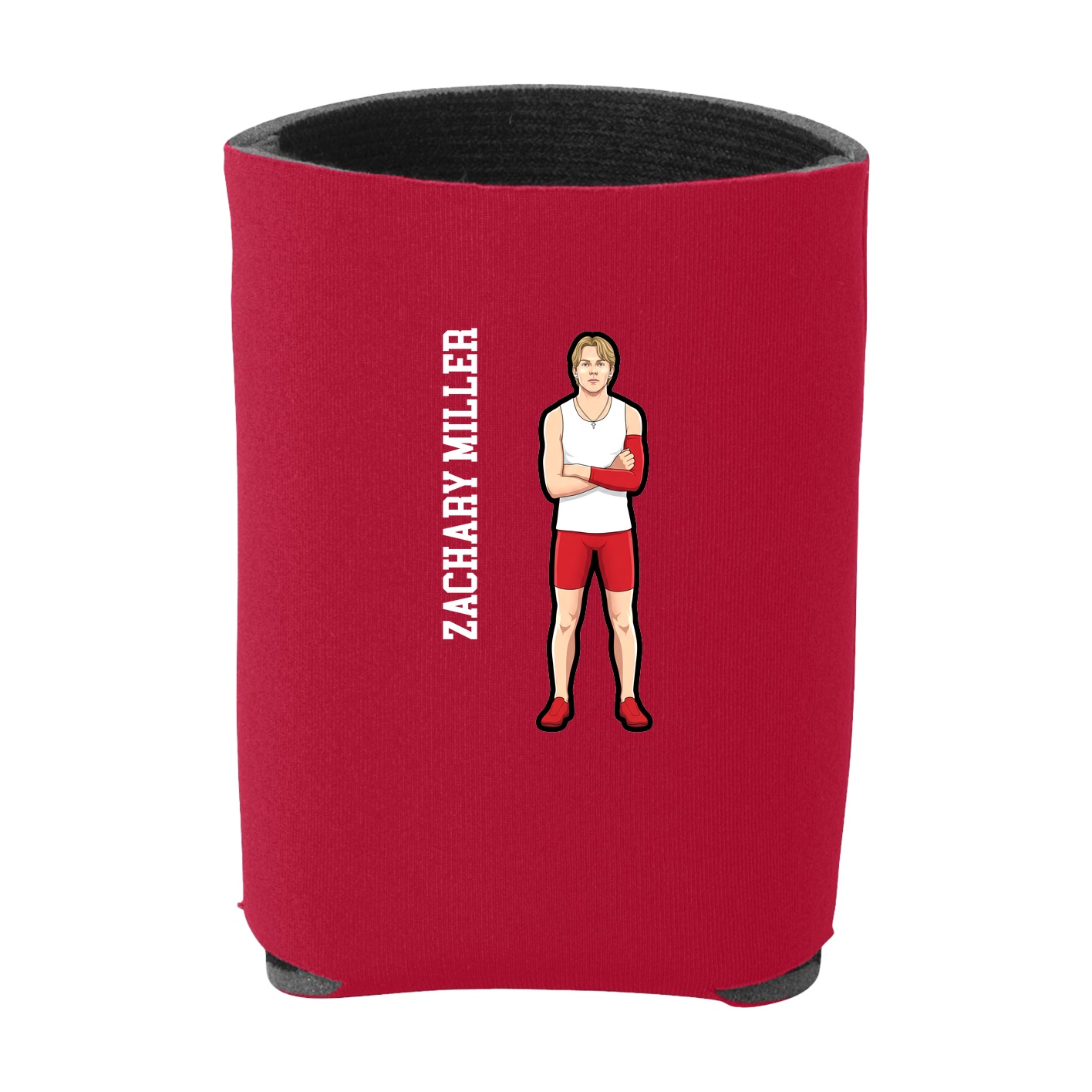 Can Holder — Name Vertical in Red