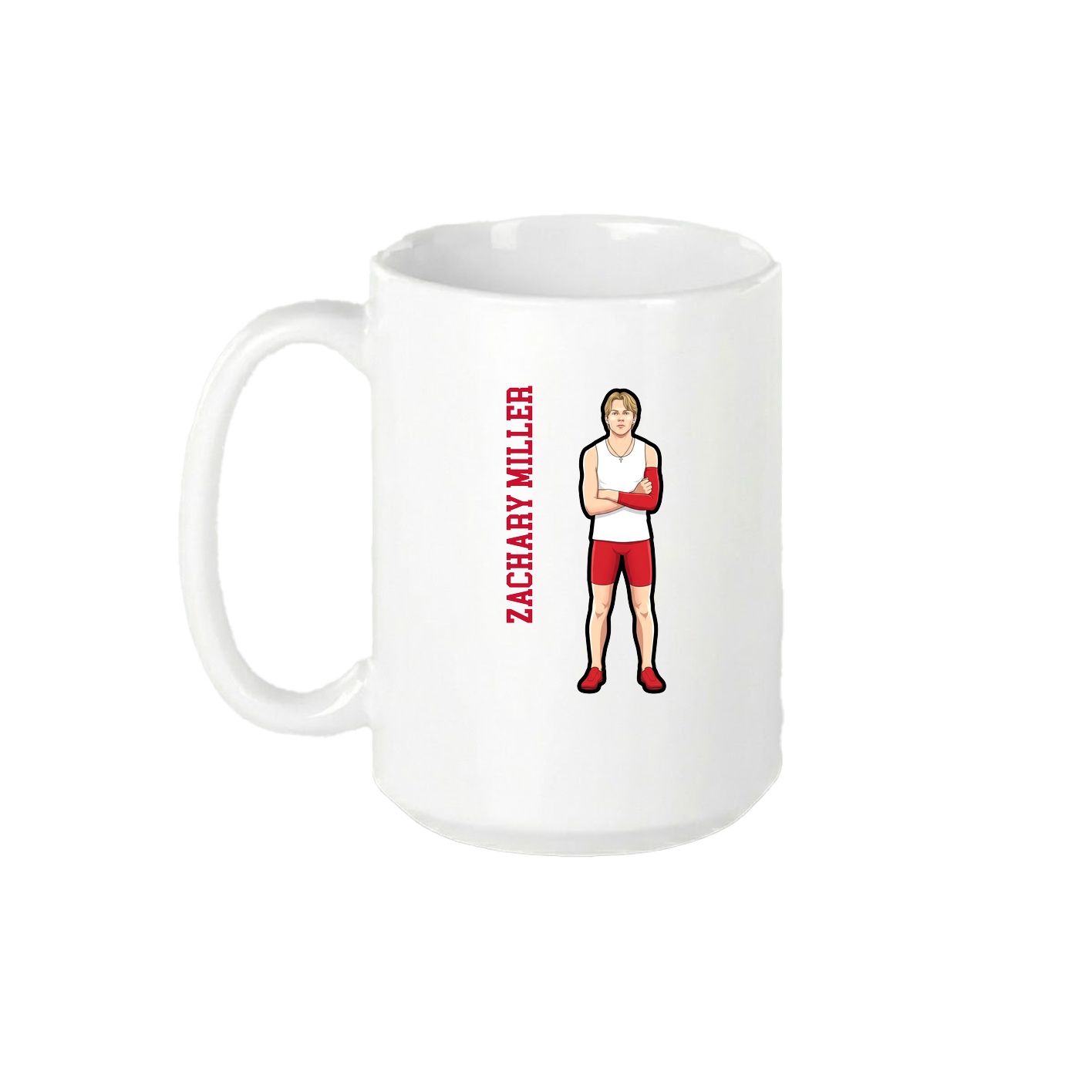 15oz Coffee Mug — Name Vertical in White