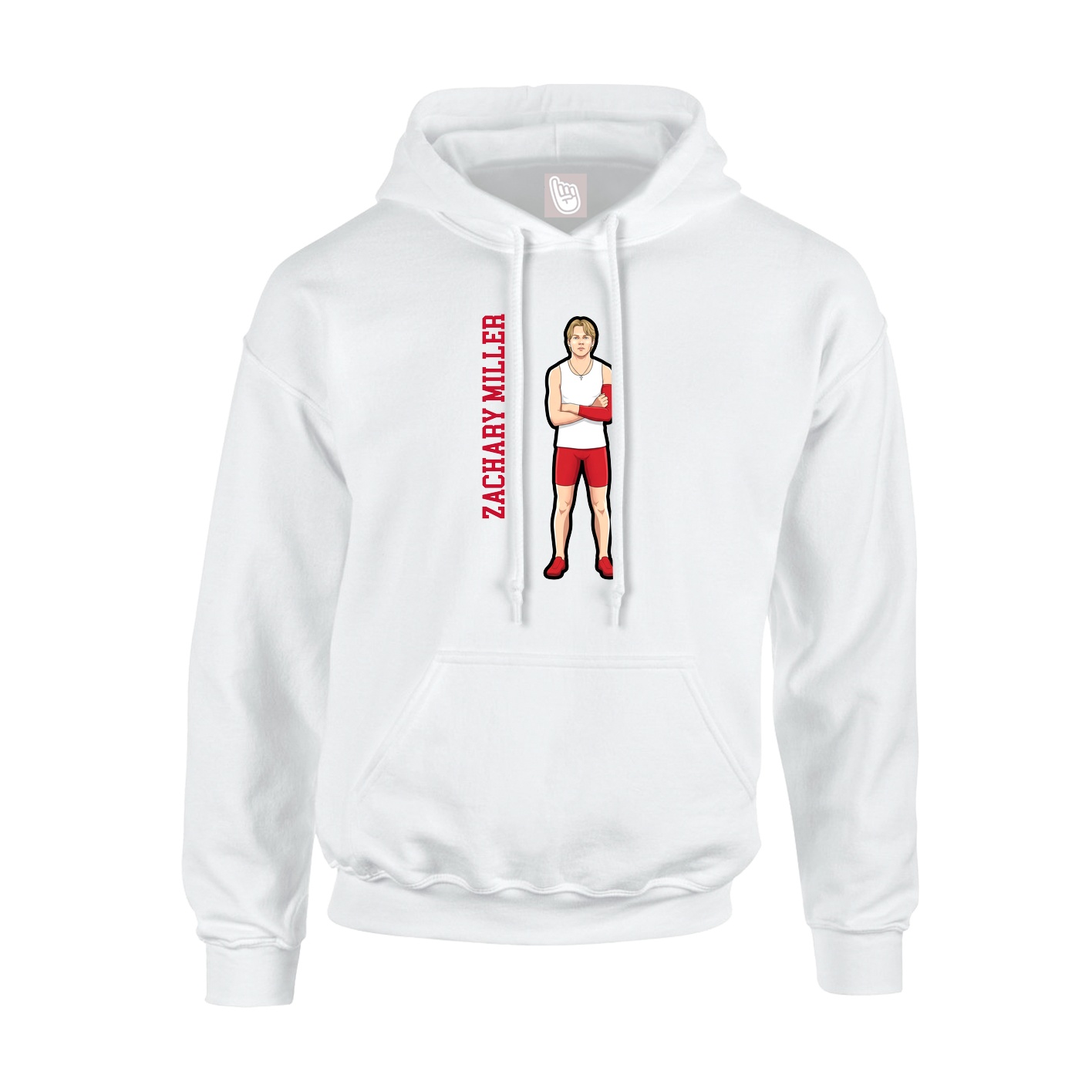 Youth Hoodie — Name Vertical in White