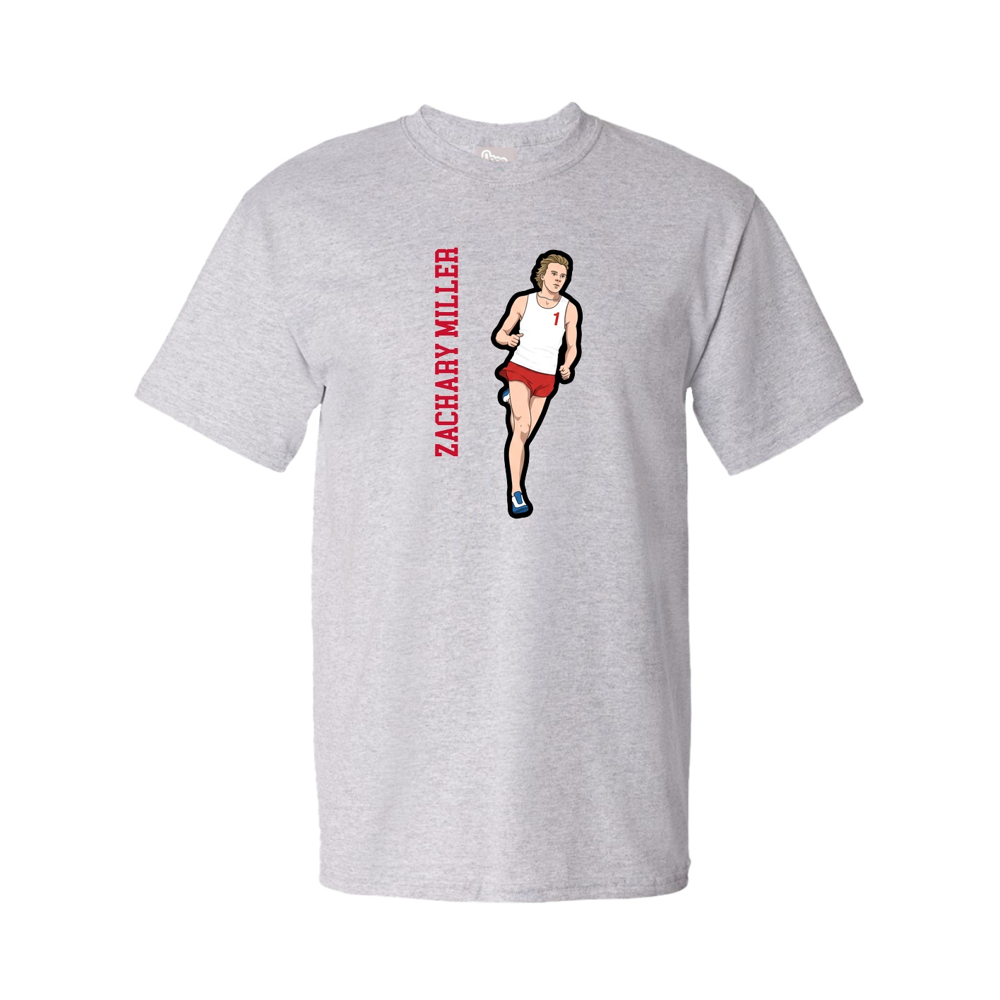 Youth Tee — Name Vertical in Grey