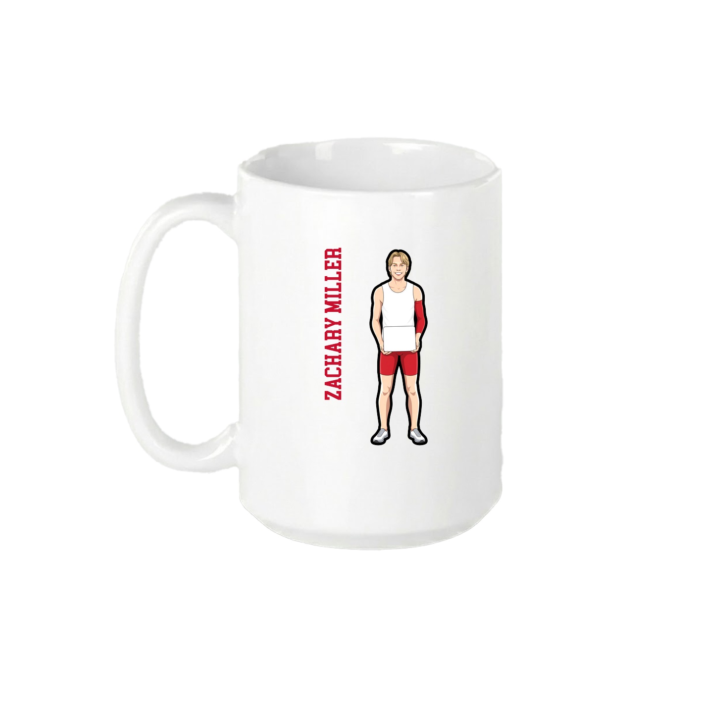 15oz Coffee Mug — Name Vertical in White