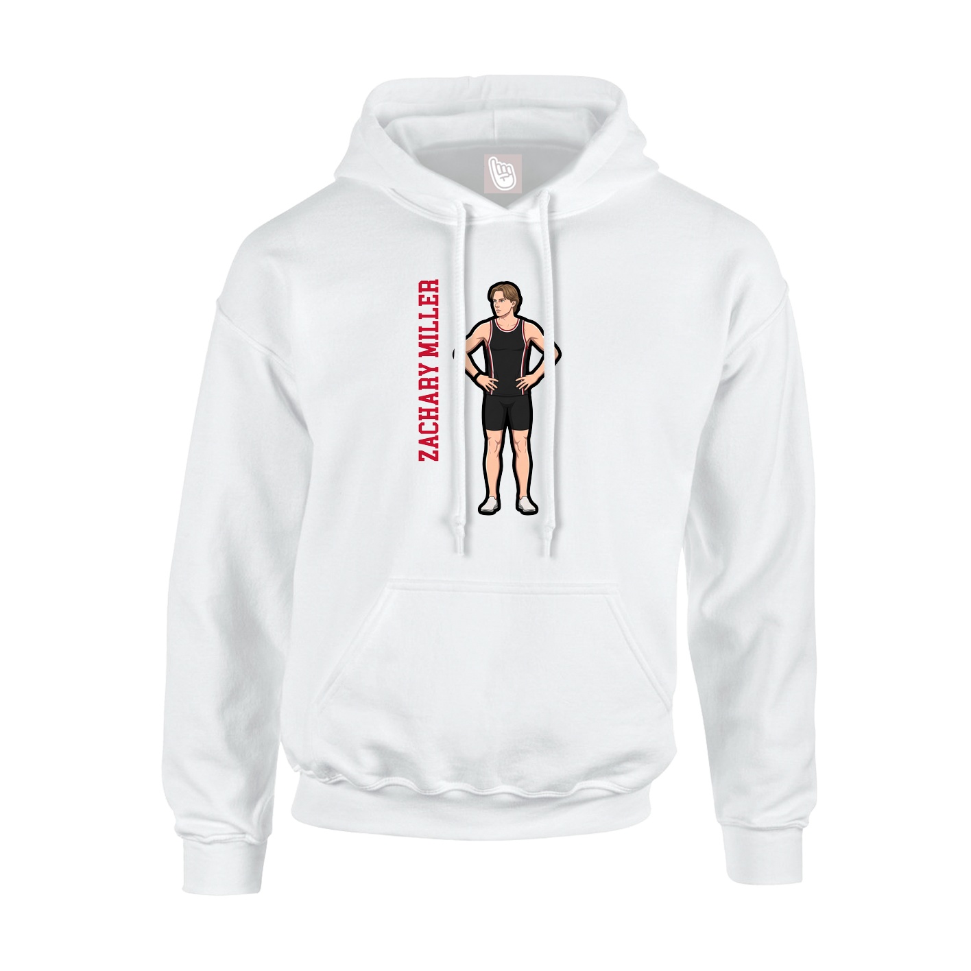 Hoodie — Name Vertical in White