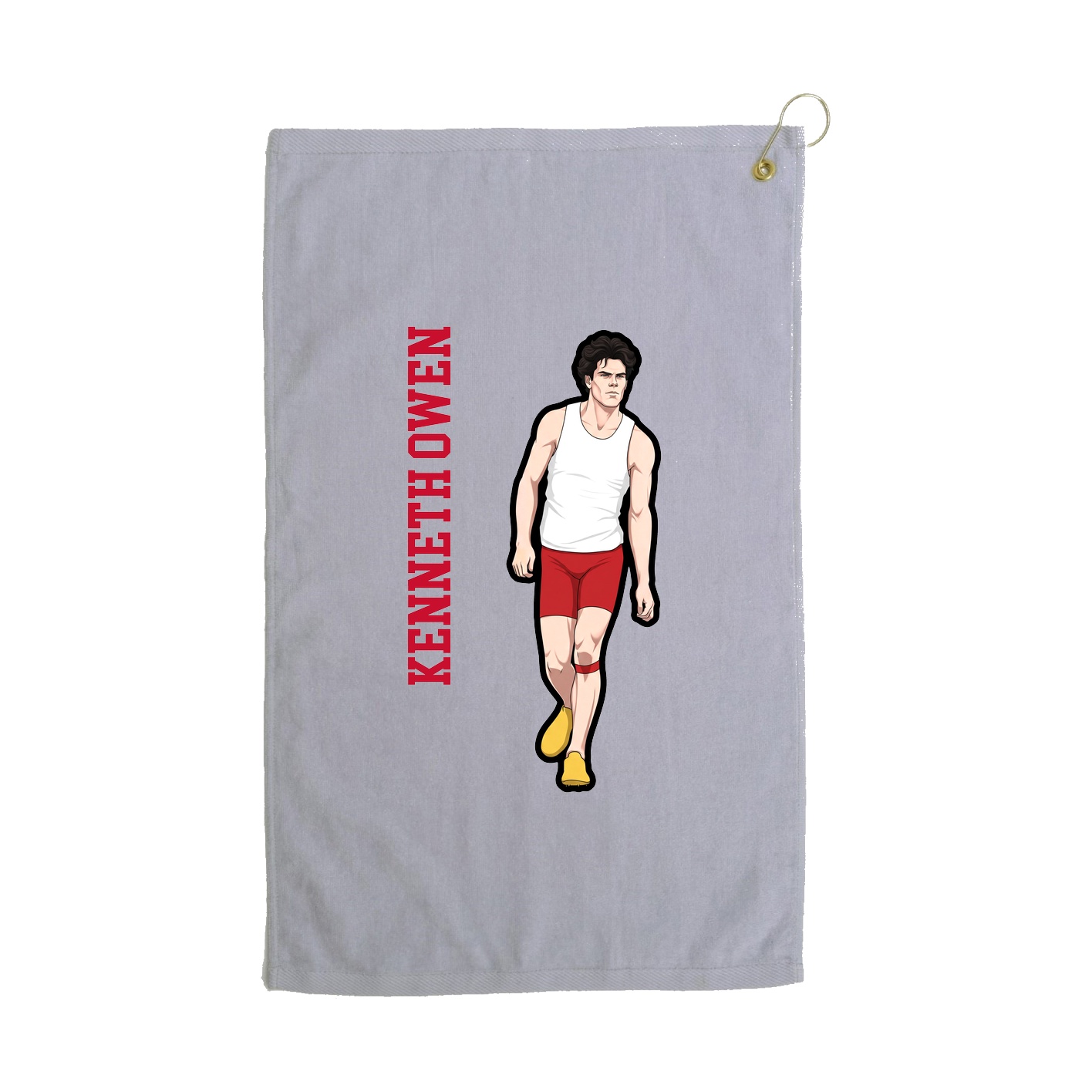 Golf Towel — Name Vertical in Grey