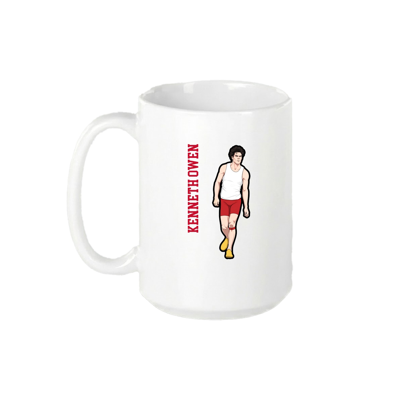 15oz Coffee Mug — Name Vertical in White
