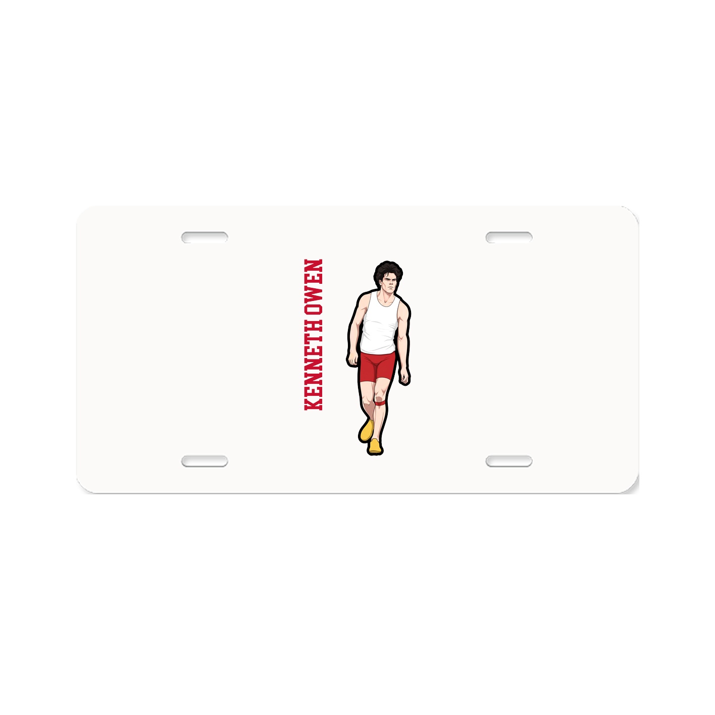 License Plate — Name Vertical in Classic