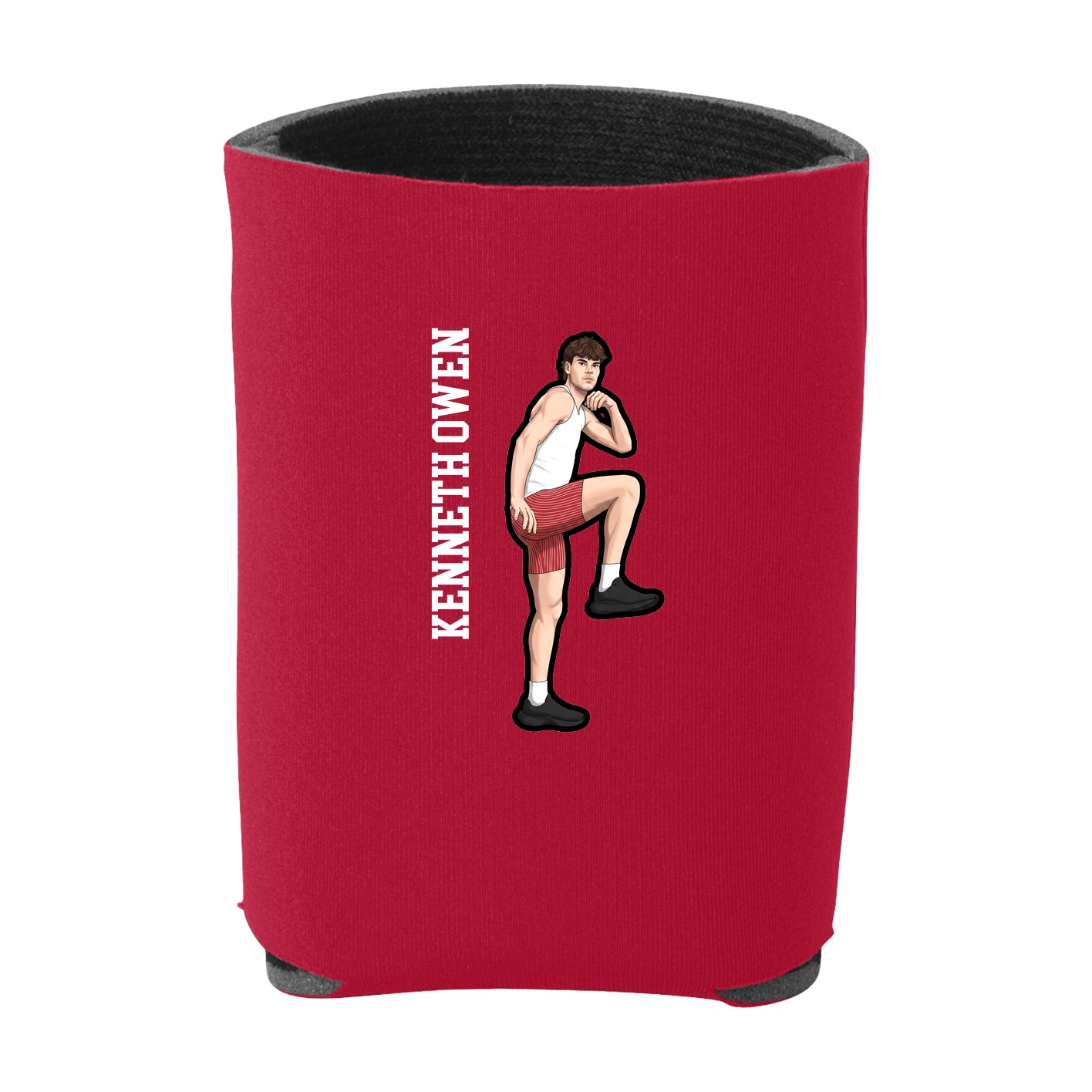 Can Holder — Name Vertical in Red