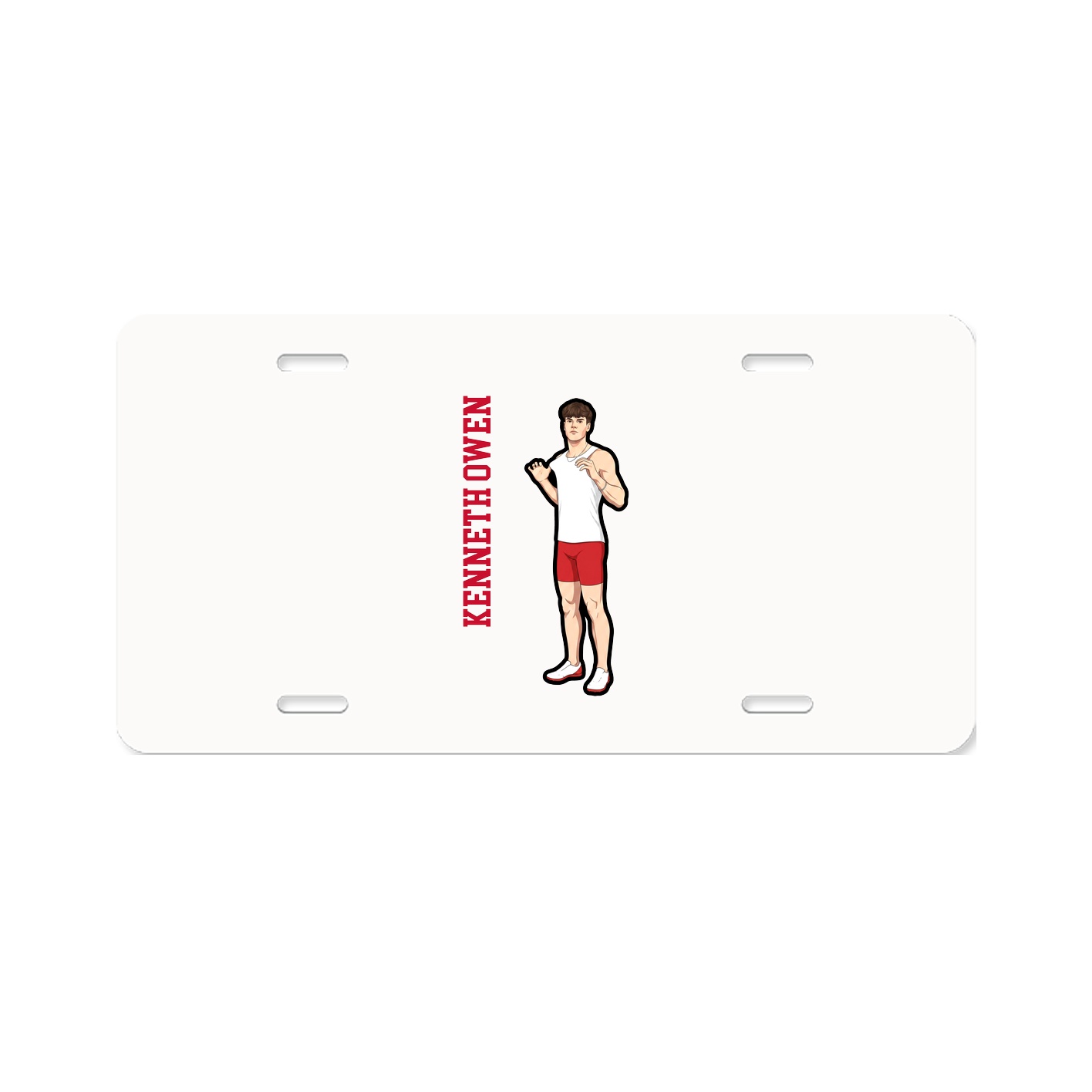 License Plate — Name Vertical in Classic