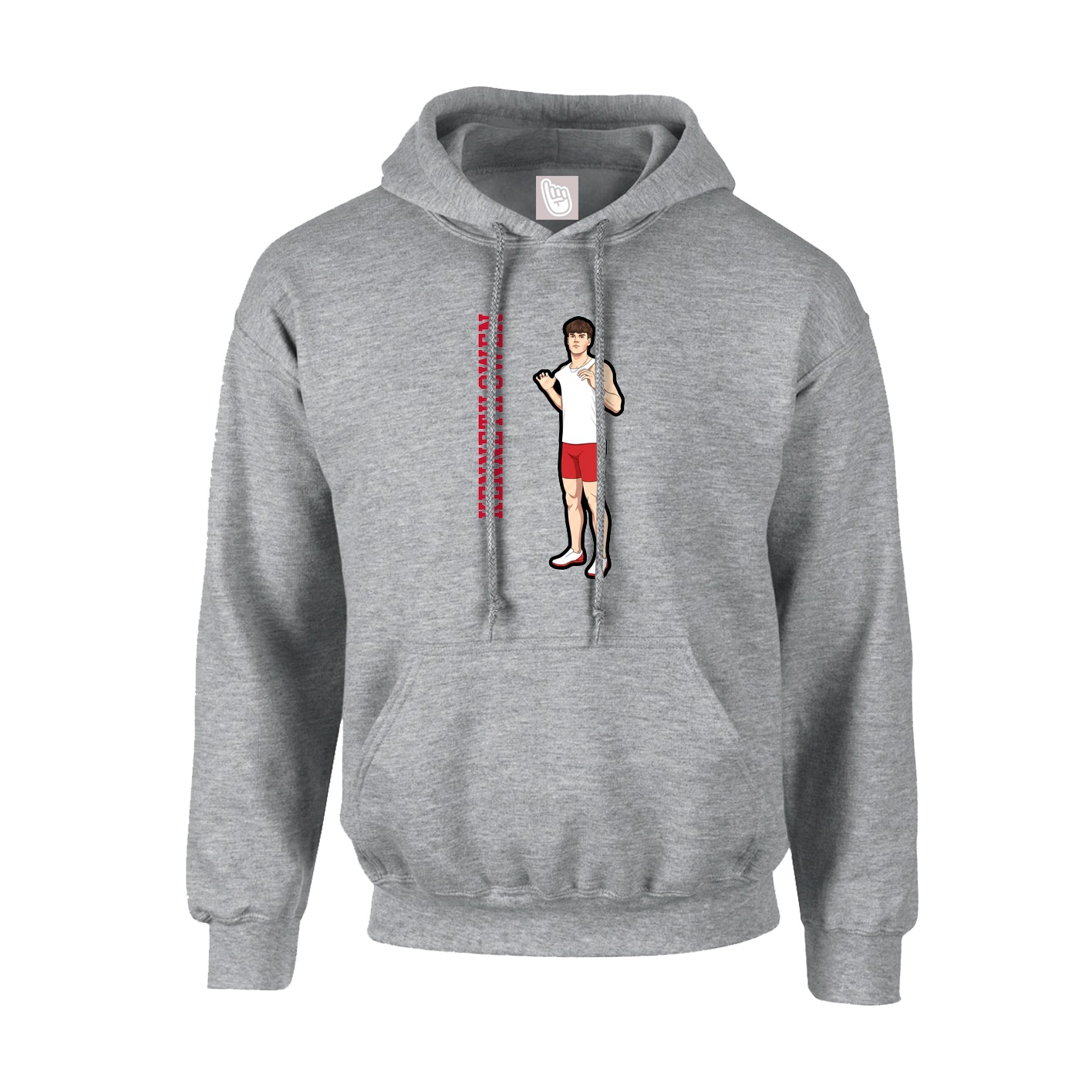 Hoodie — Name Vertical in Grey