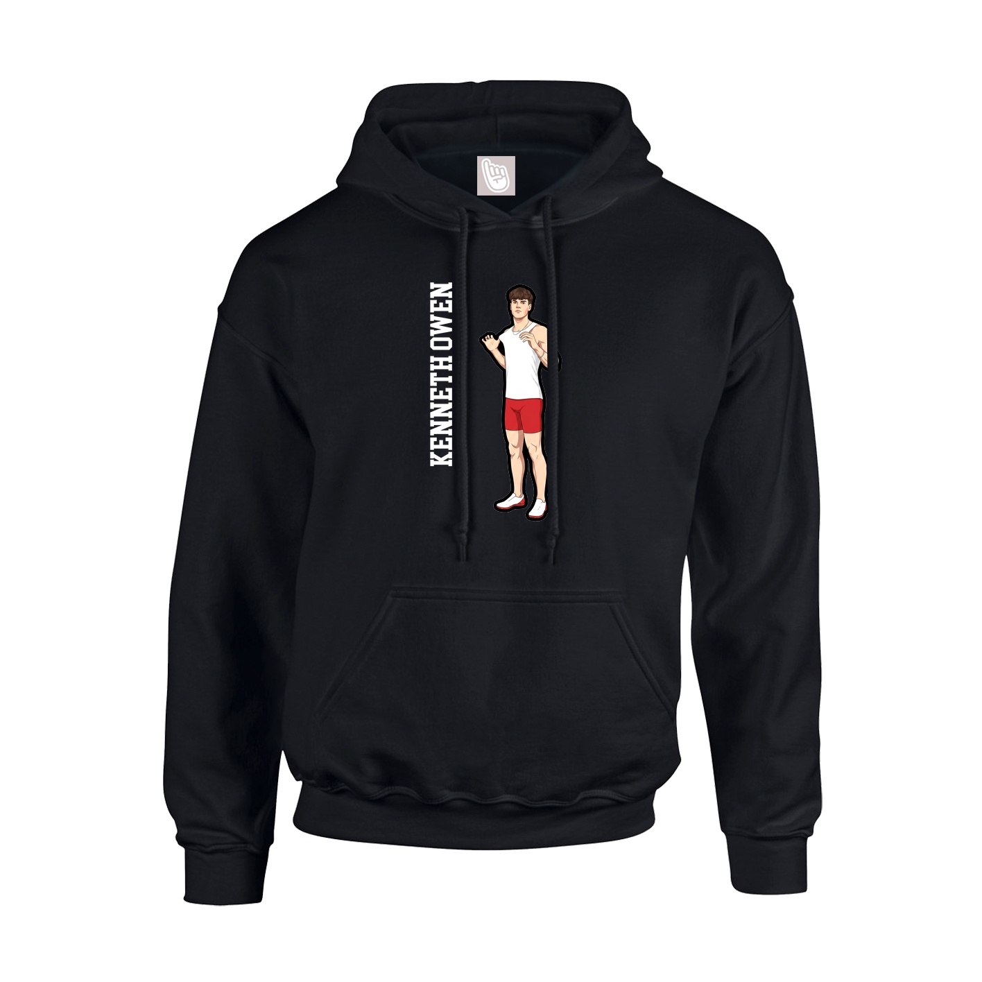 Youth Hoodie — Name Vertical in Black