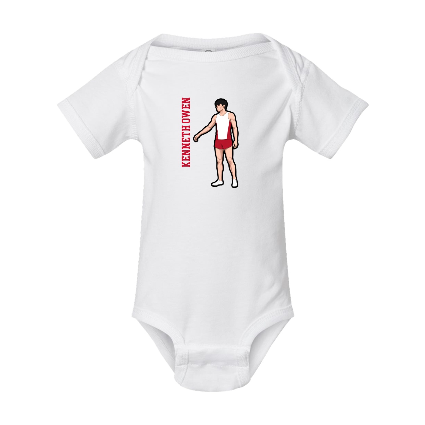Baby Onesie — Name Vertical in White