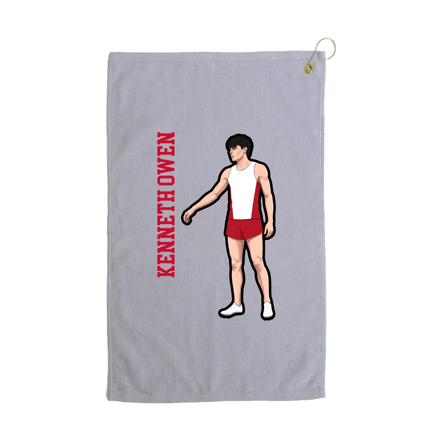 Golf Towel — Name Vertical in Grey