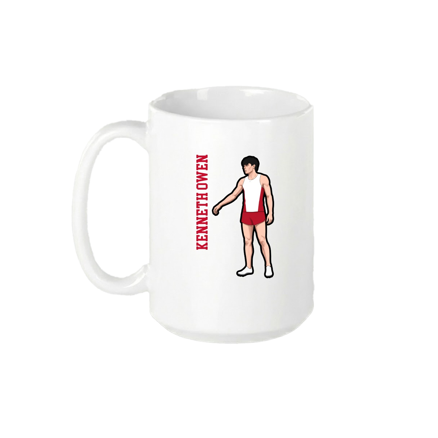 15oz Coffee Mug — Name Vertical in White
