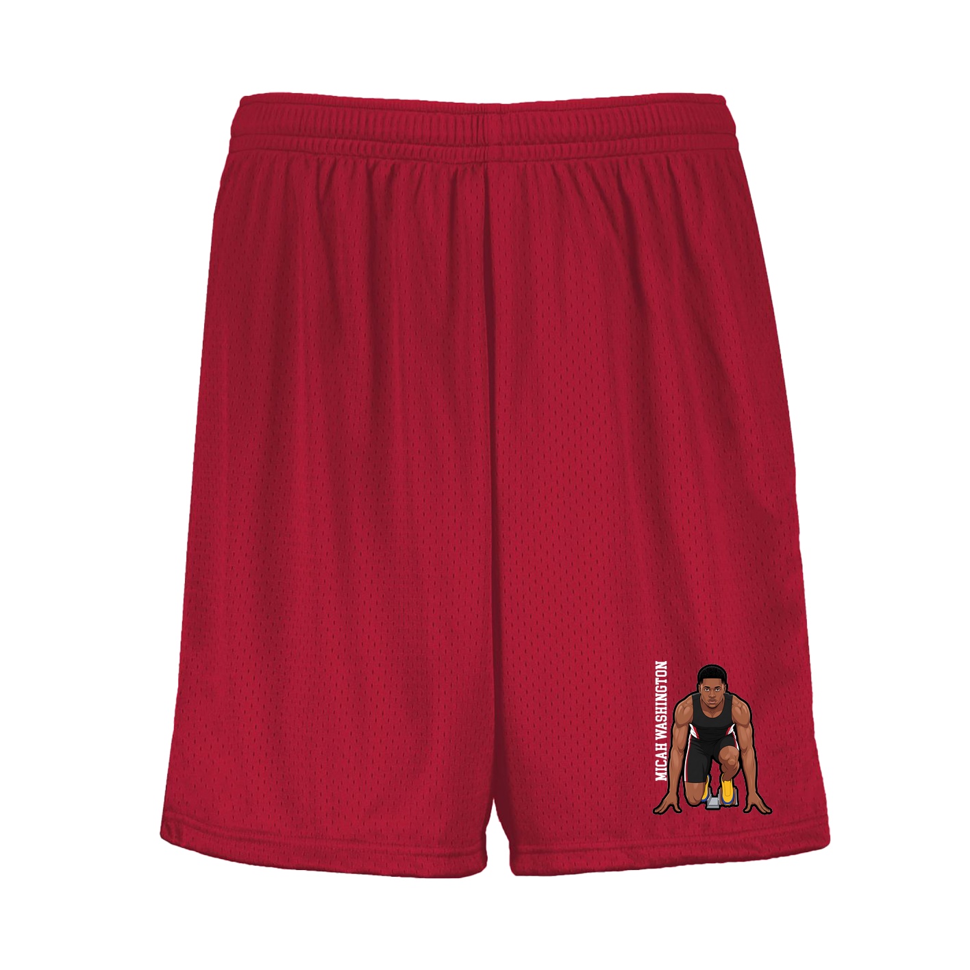 Shorts — Name Vertical in Red