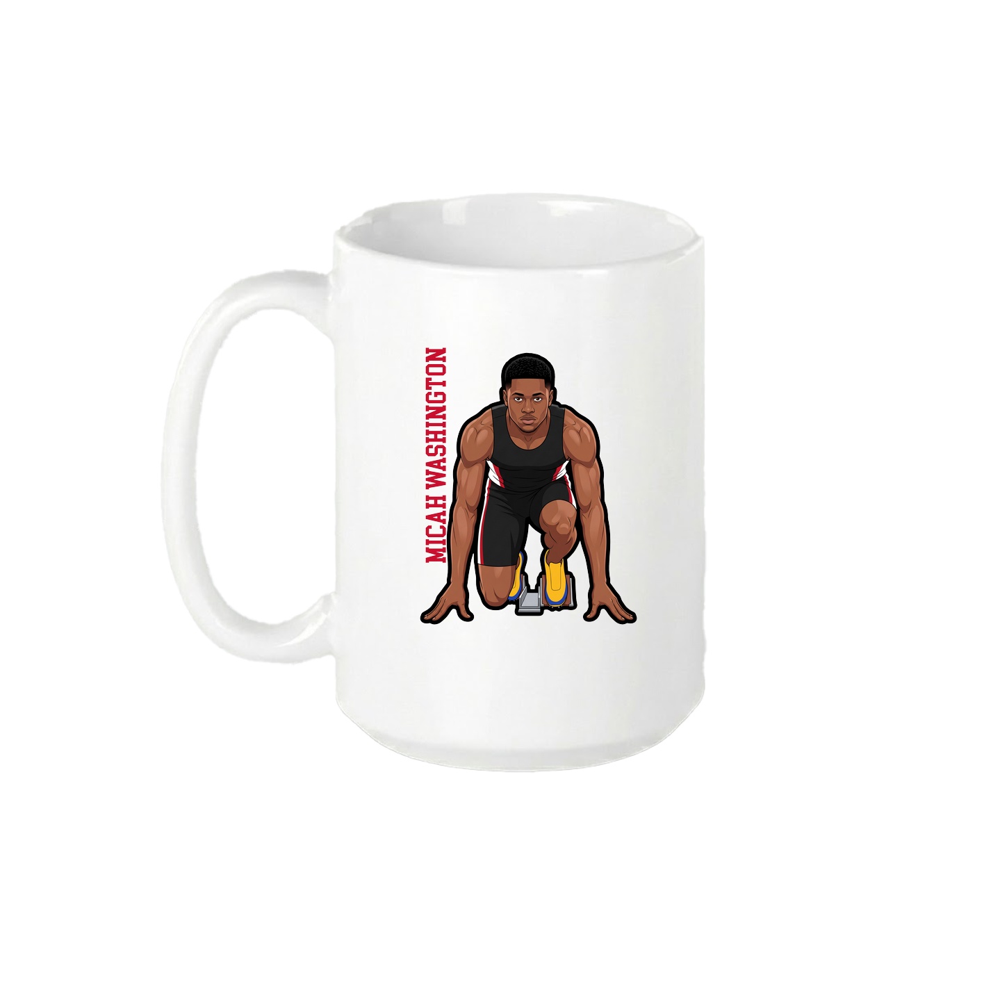 15oz Coffee Mug — Name Vertical in White