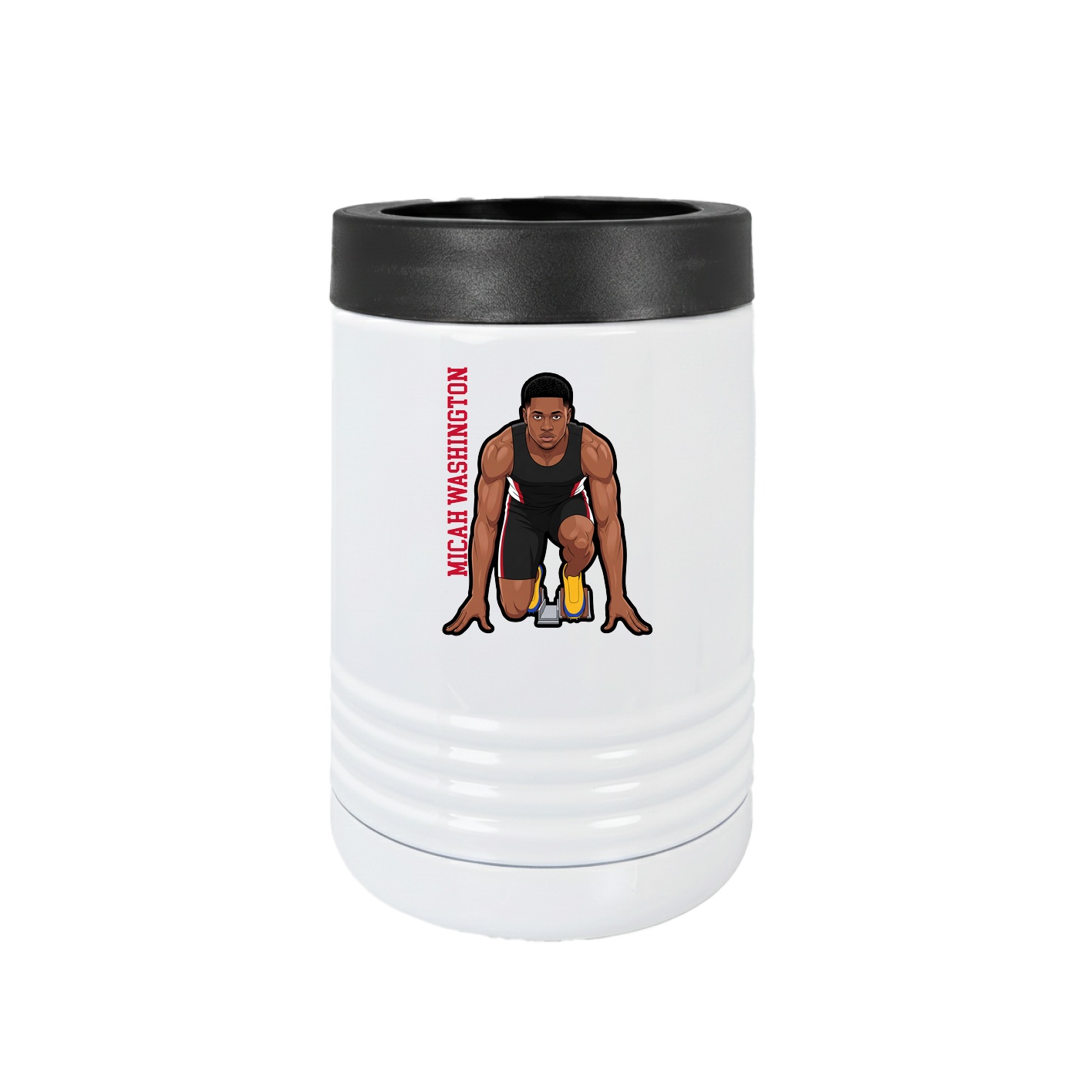 Beverage Holder — Name Vertical in White