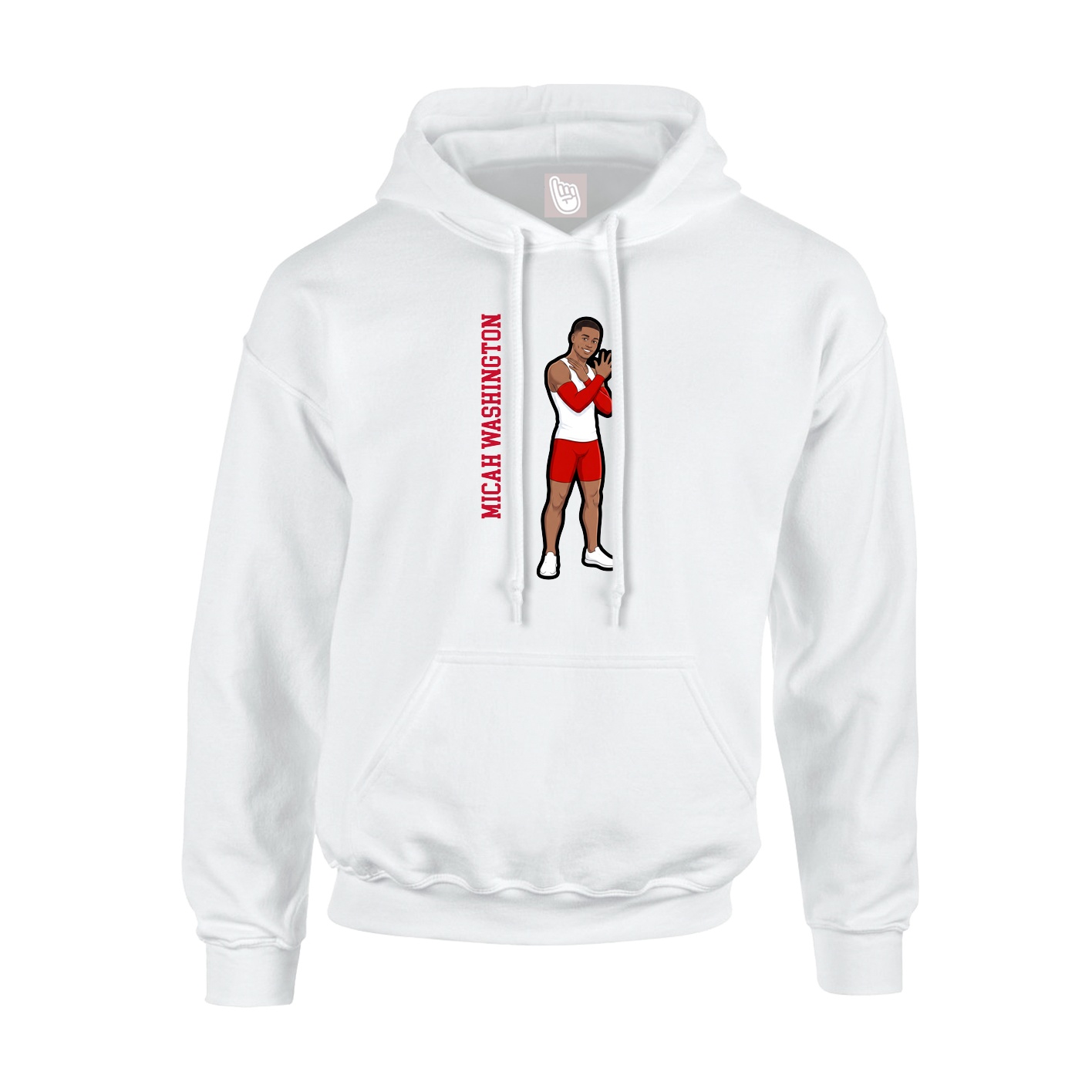 Hoodie — Name Vertical in White