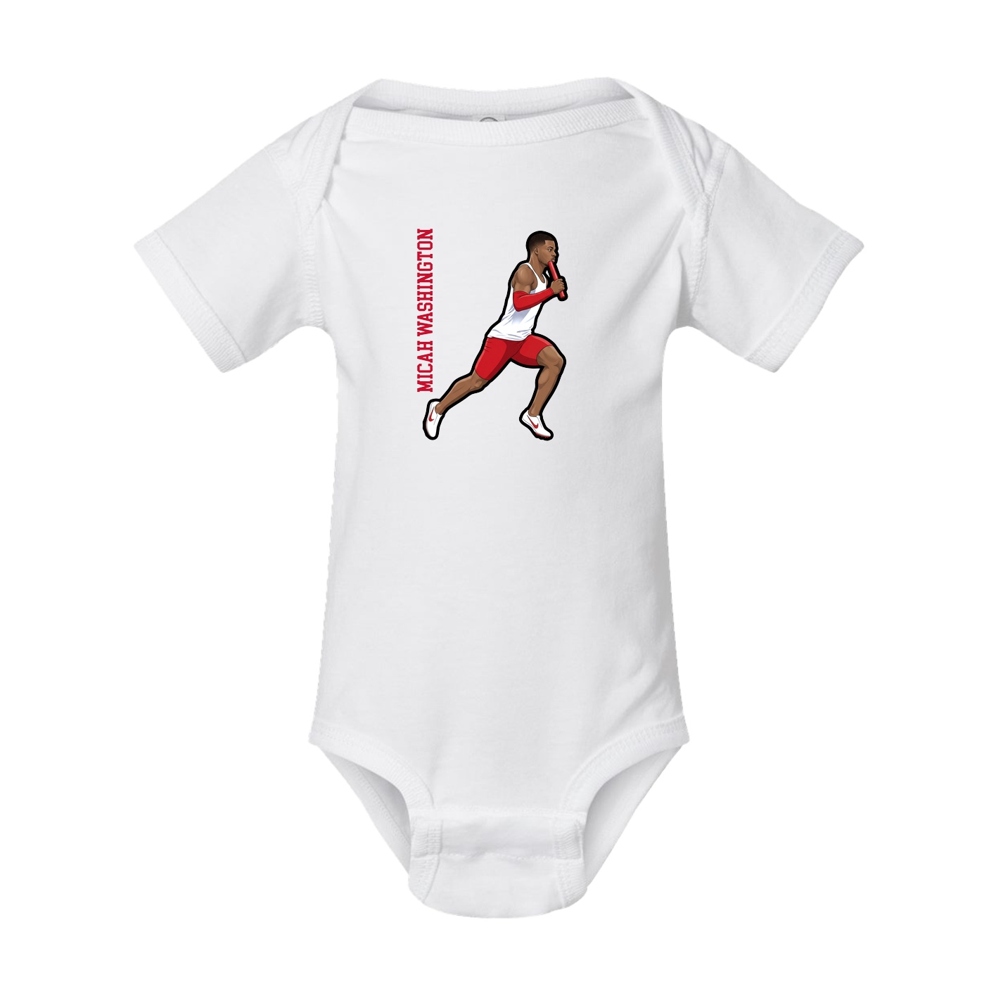 Baby Onesie — Name Vertical in White