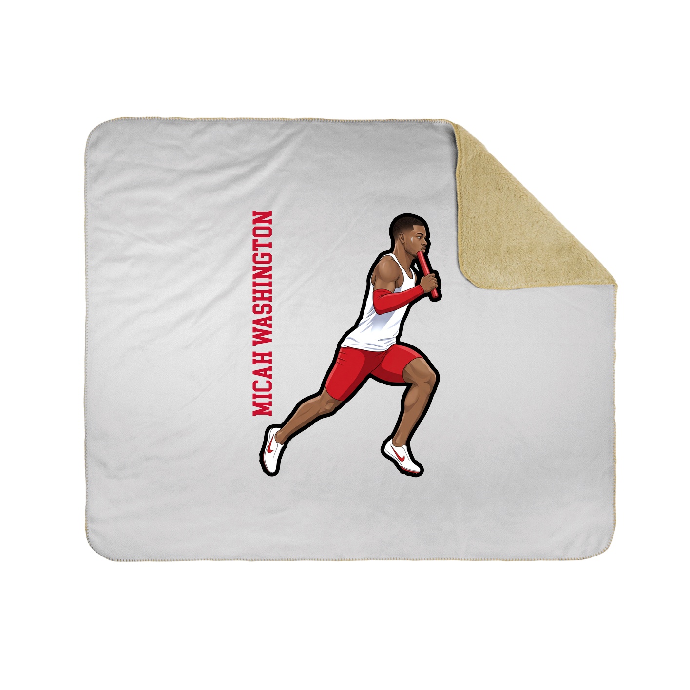 Throw Blanket — Name Vertical in White