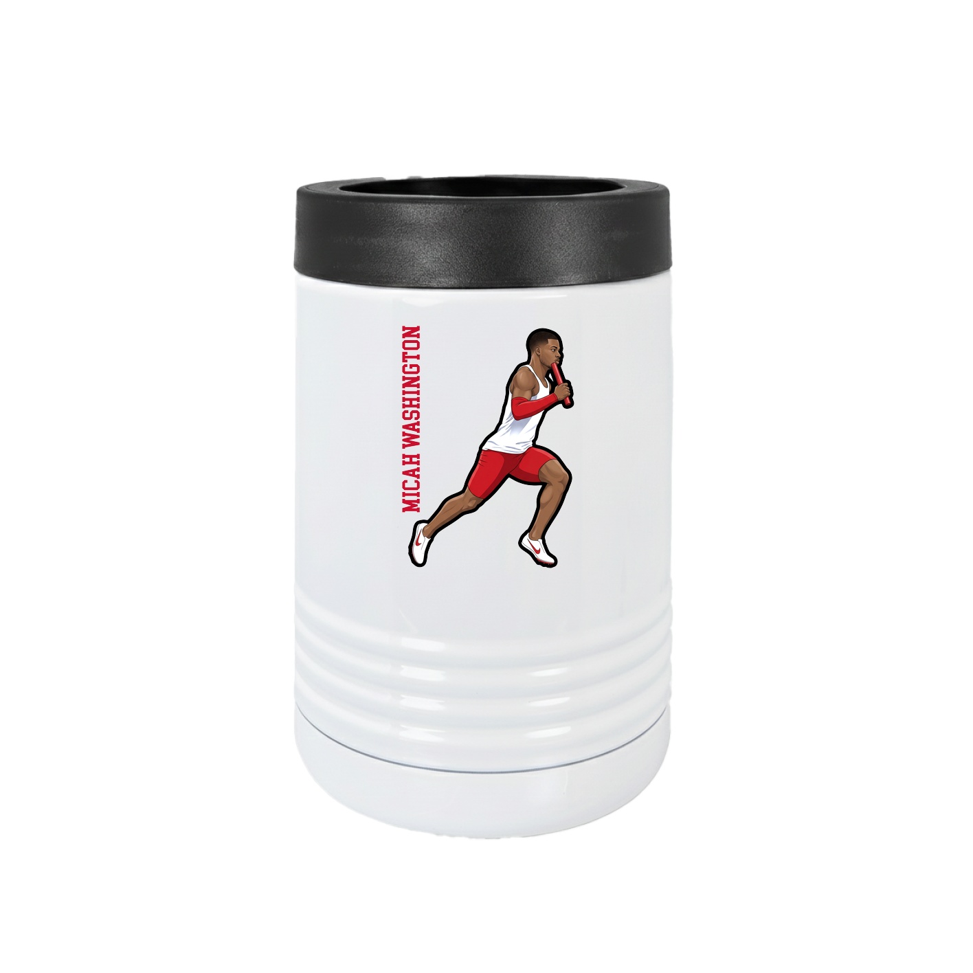 Beverage Holder — Name Vertical in White
