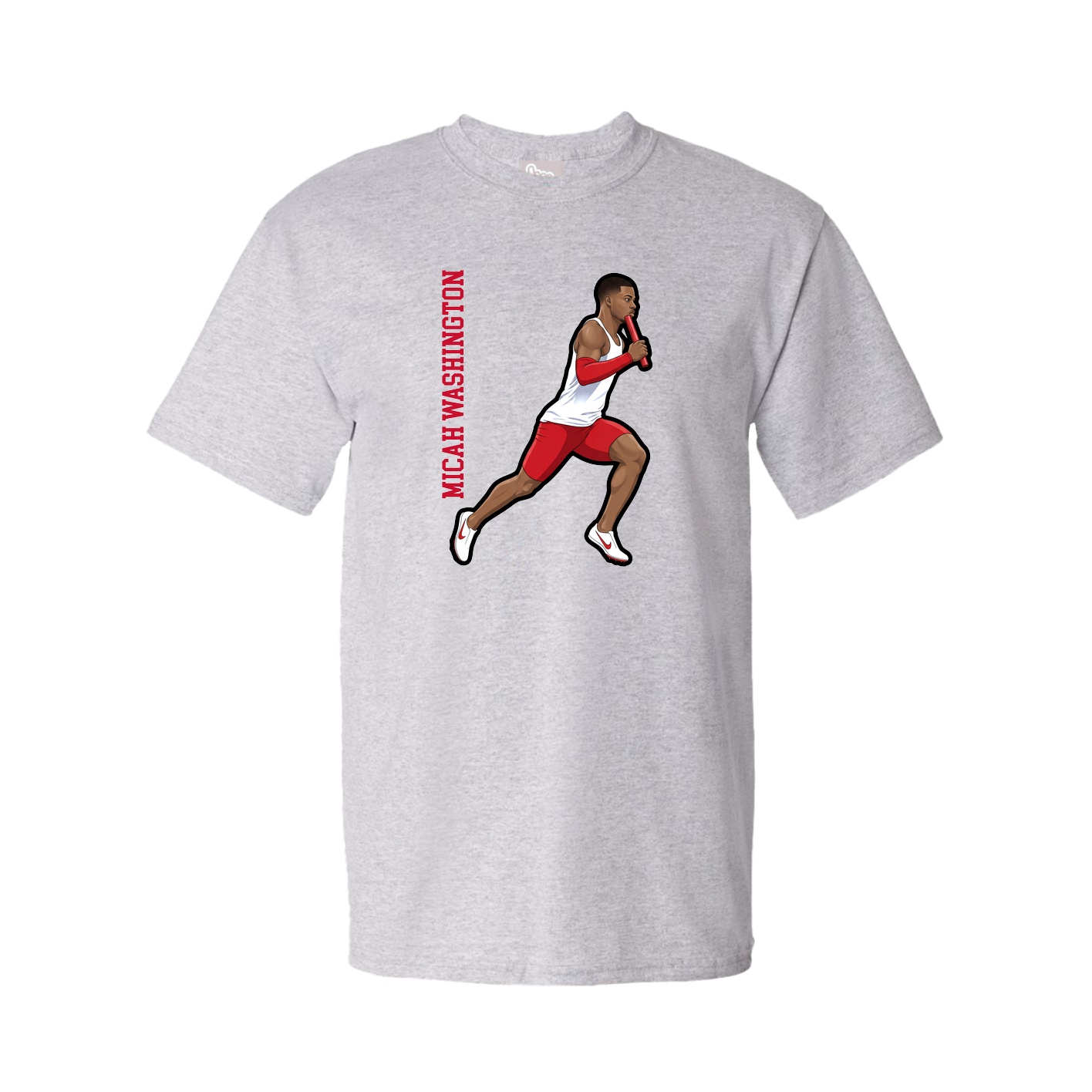 Tee — Name Vertical in Grey