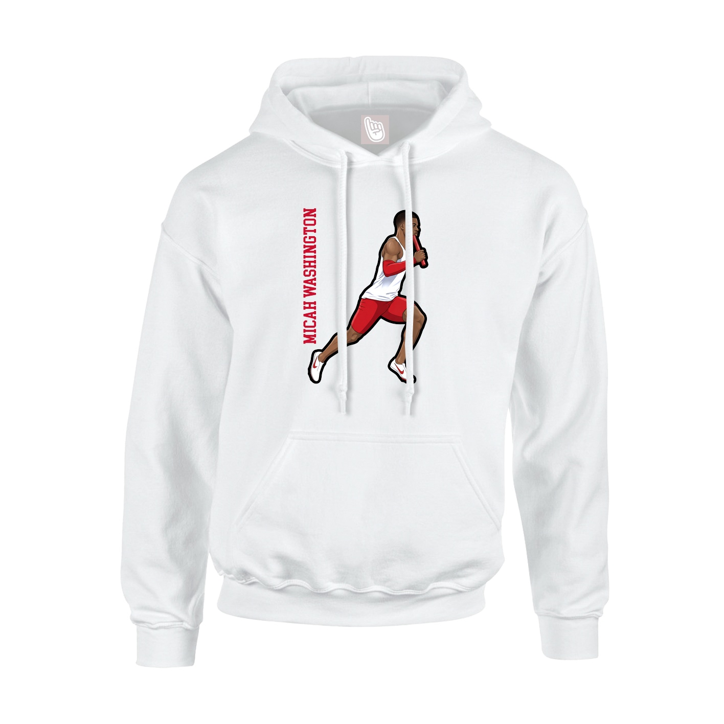 Youth Hoodie — Name Vertical in White