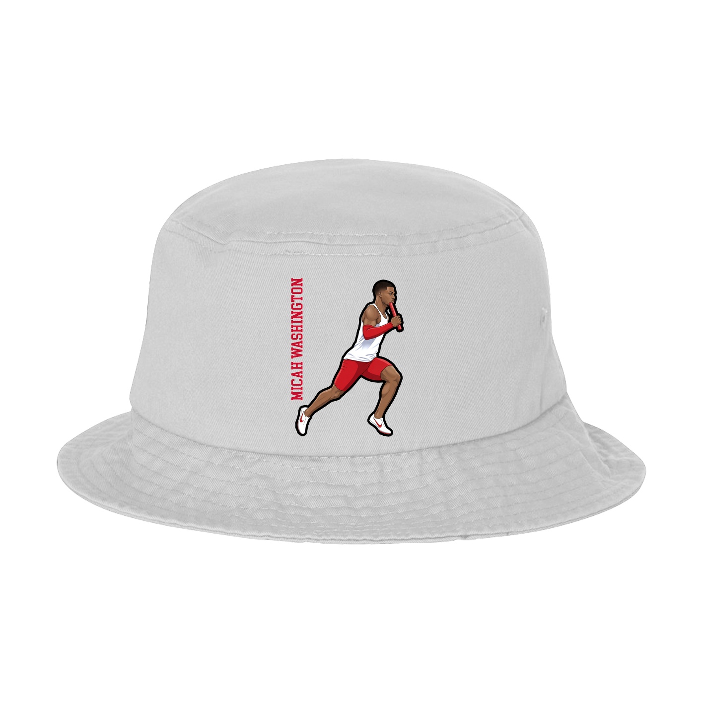 Bucket Cap — Name Vertical in White