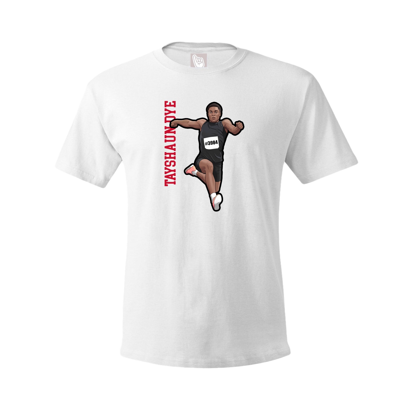 Tee — Name Vertical in White
