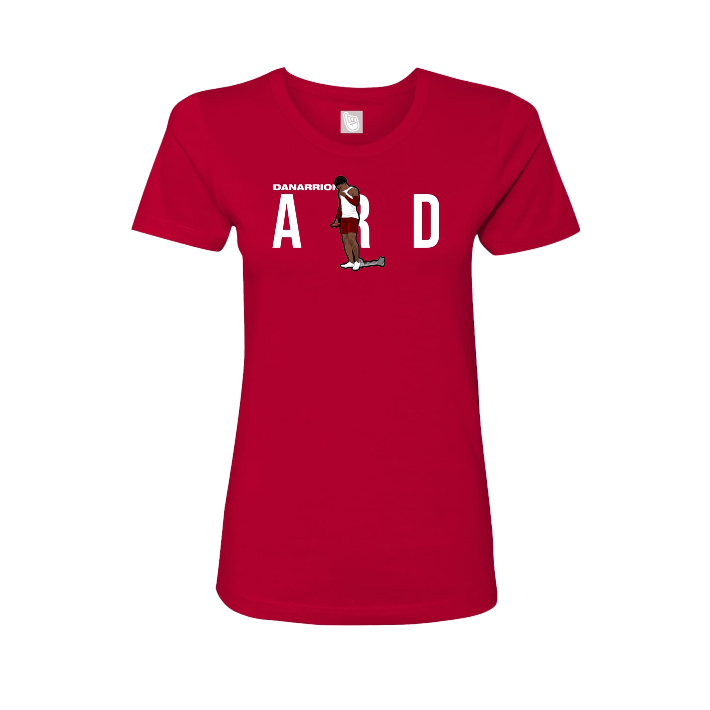 Fitted Women's Tee — Player Name in Red