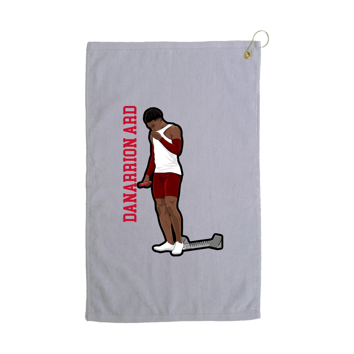 Golf Towel — Name Vertical in Grey