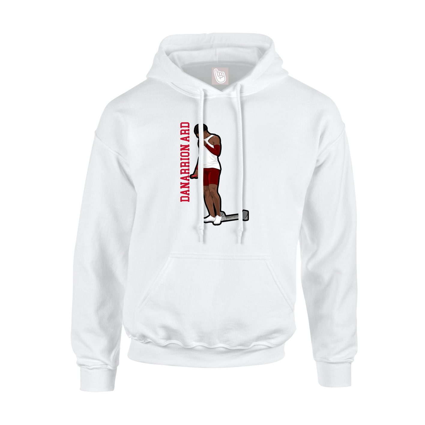 Youth Hoodie — Name Vertical in White