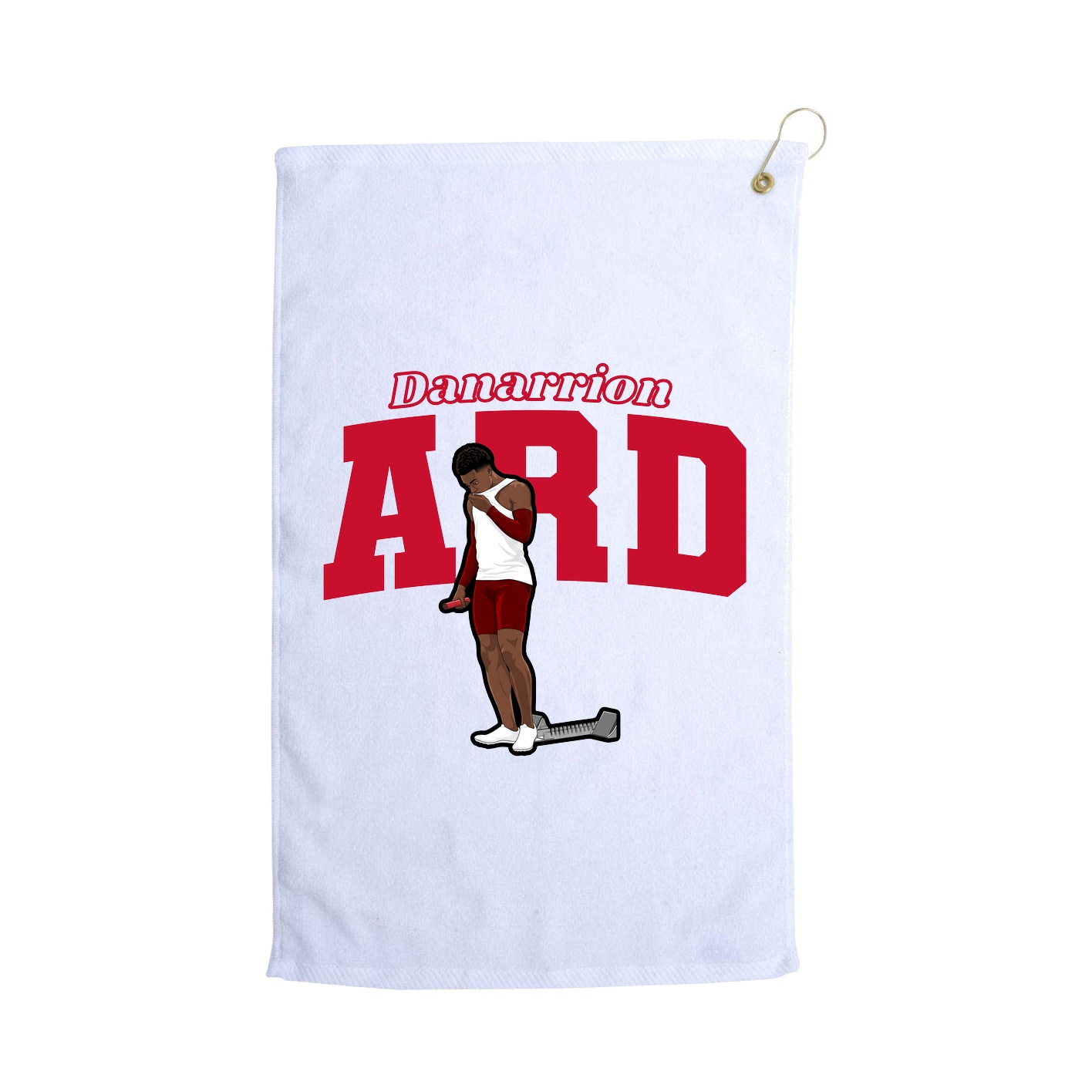 Golf Towel — Name Arch in White