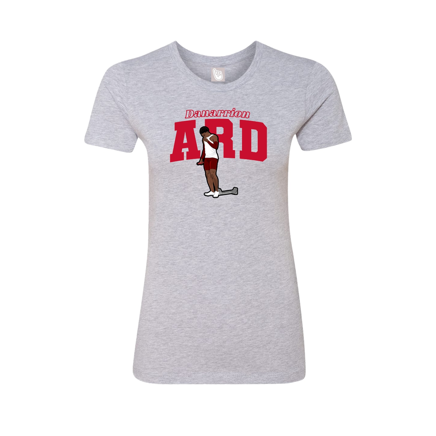 Fitted Women's Tee — Name Arch in Grey