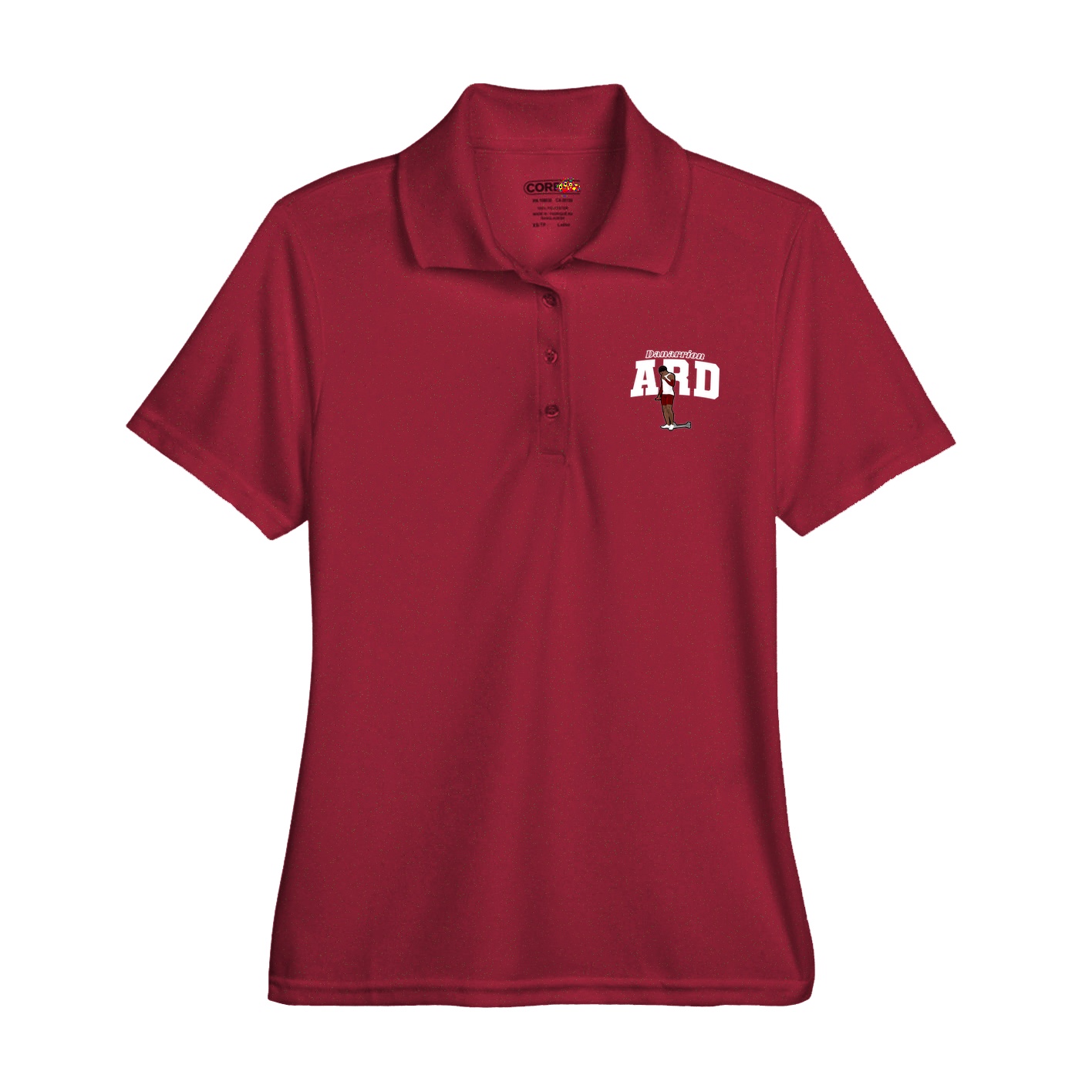 Womens Performance Polo — Name Arch in Red